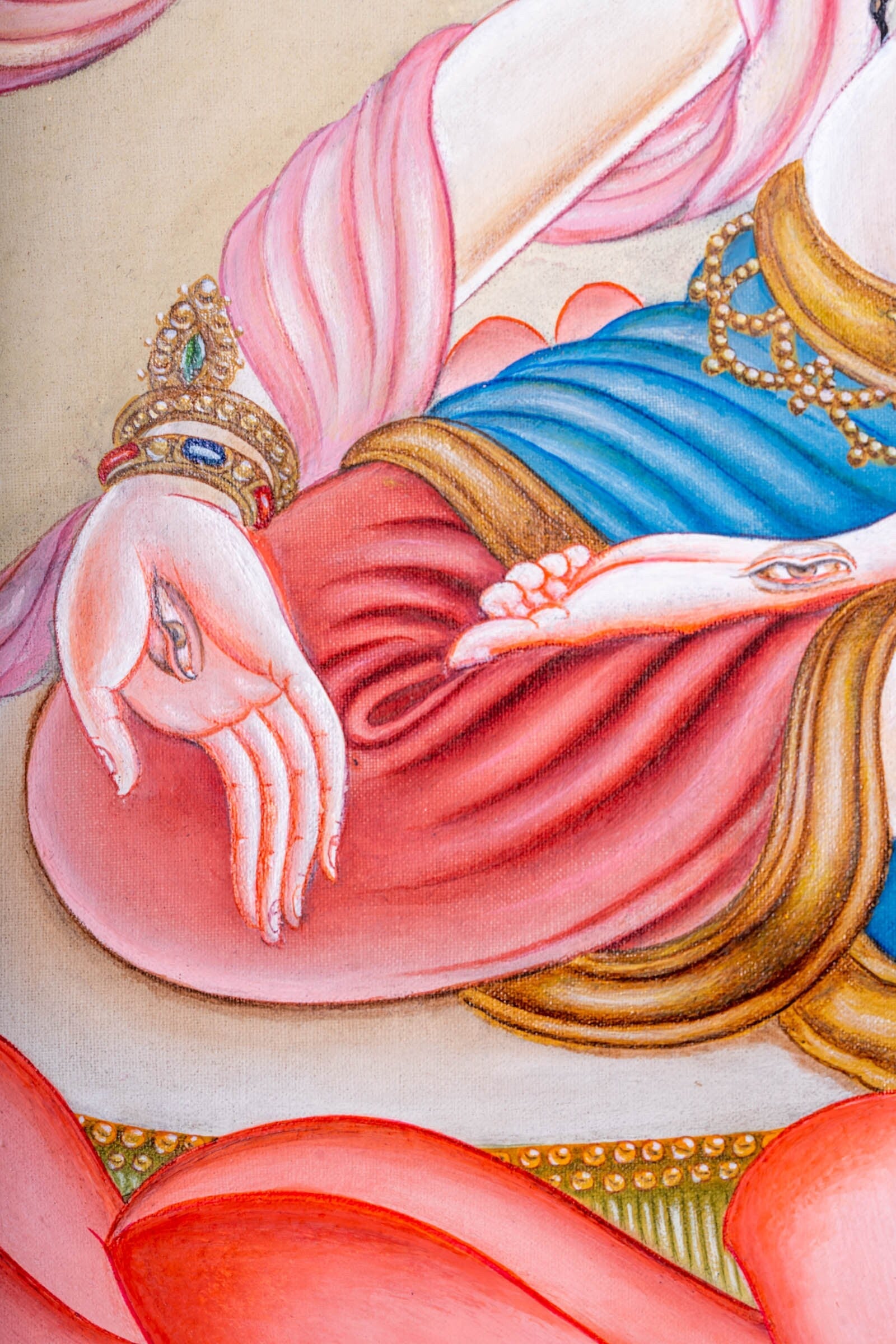 Newari White Tara Thangka Painting - Lucky Thanka