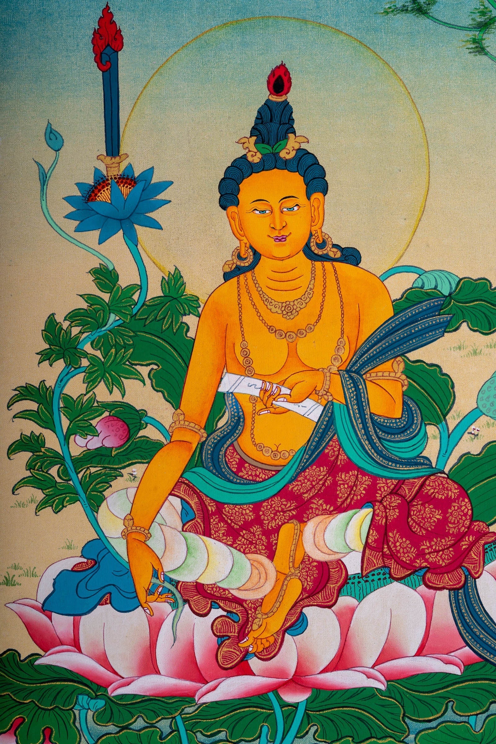 Manjushri Thangka Painting - Lucky Thanka