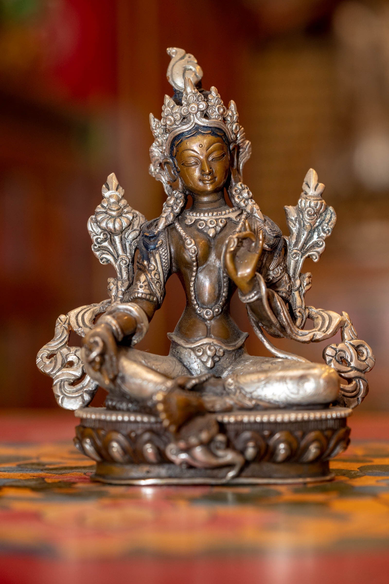 Handmade Statue of Green Tara - Lucky Thanka