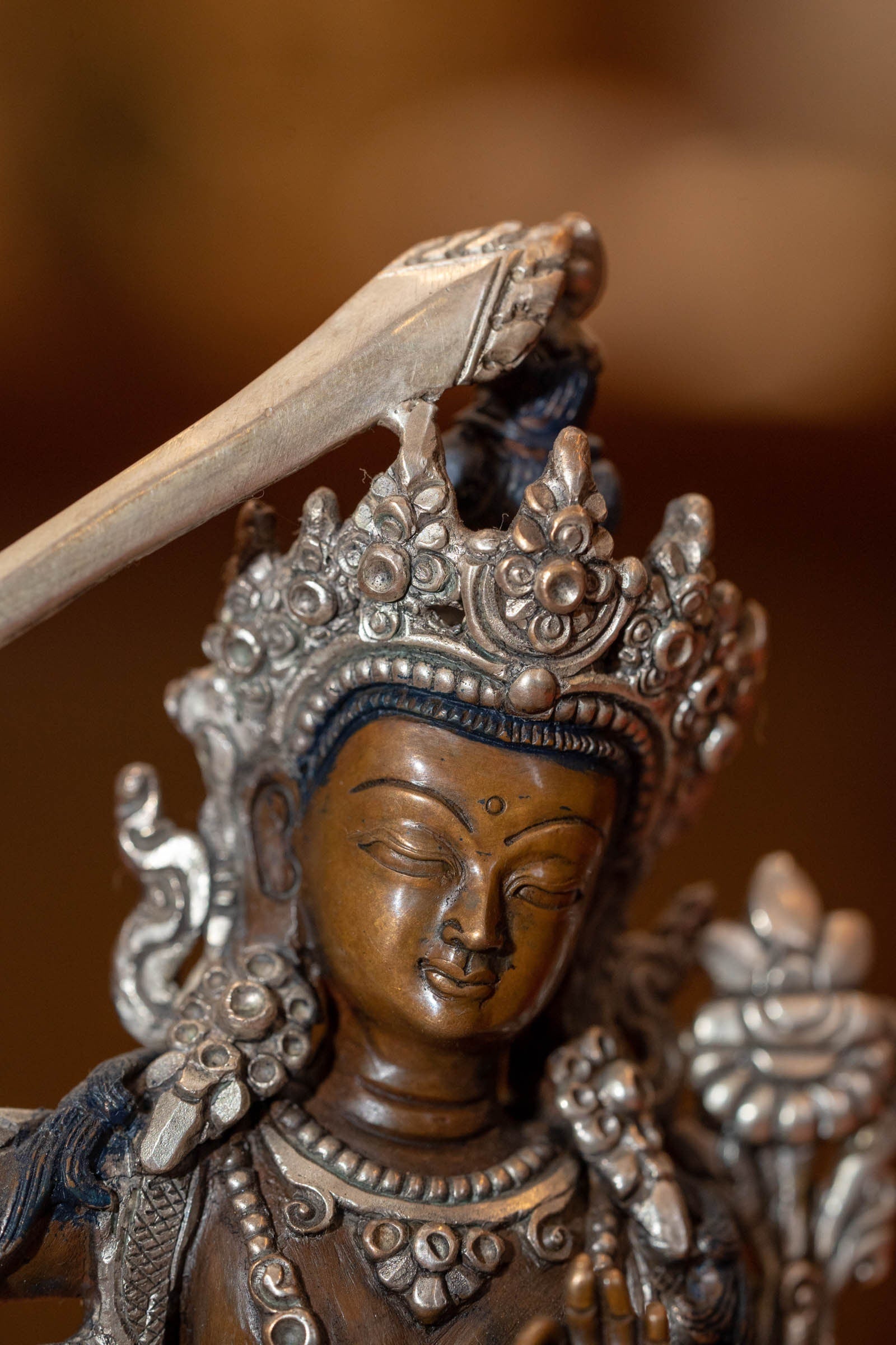 Manjushri Statue from Nepal - Lucky Thanka