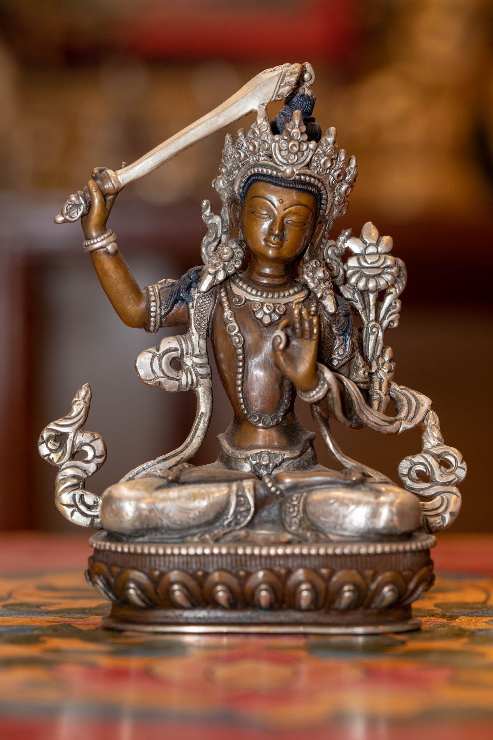 Manjushri Statue from Nepal - Lucky Thanka