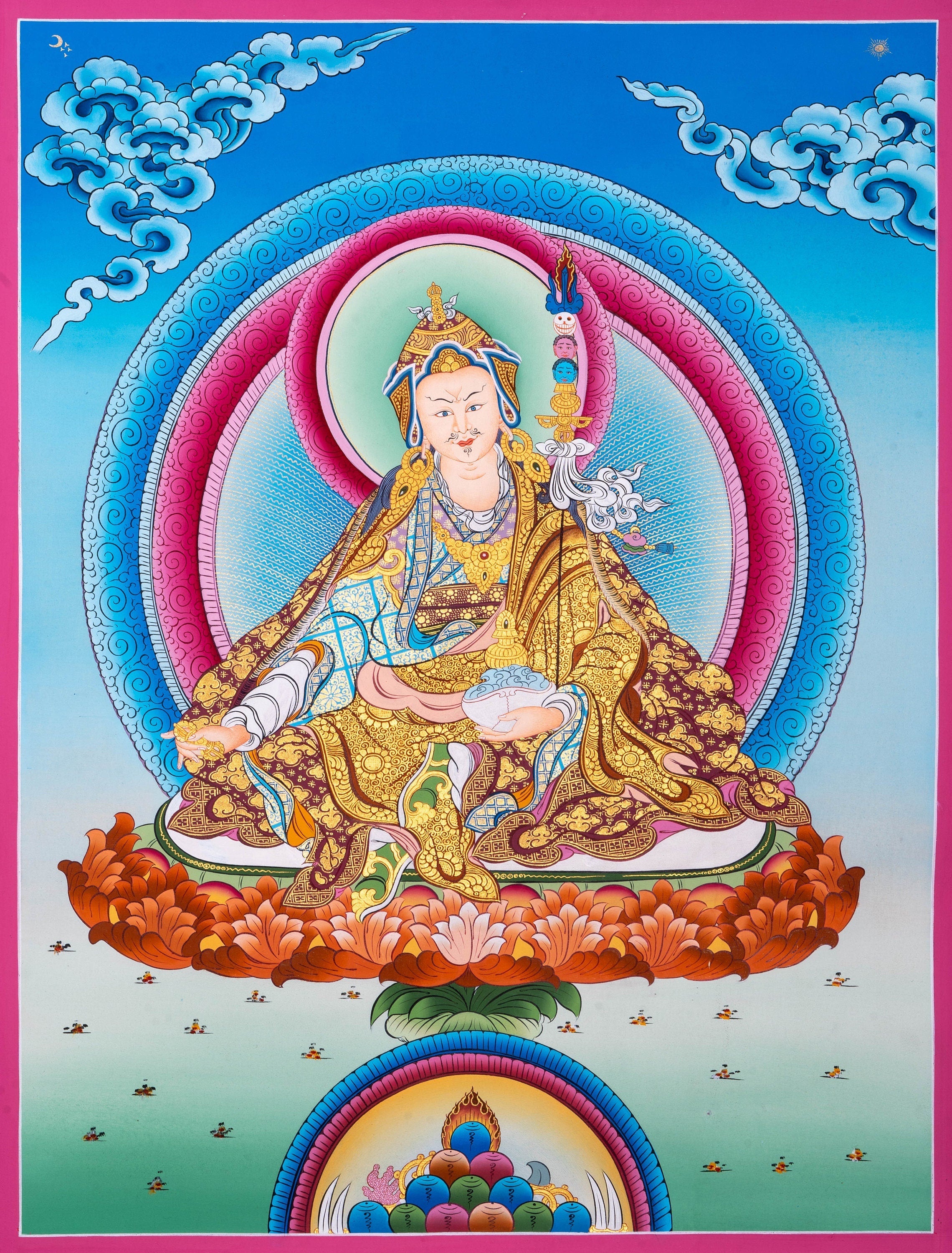 Guru Padmasambhava Thangka Art - Lucky Thanka
