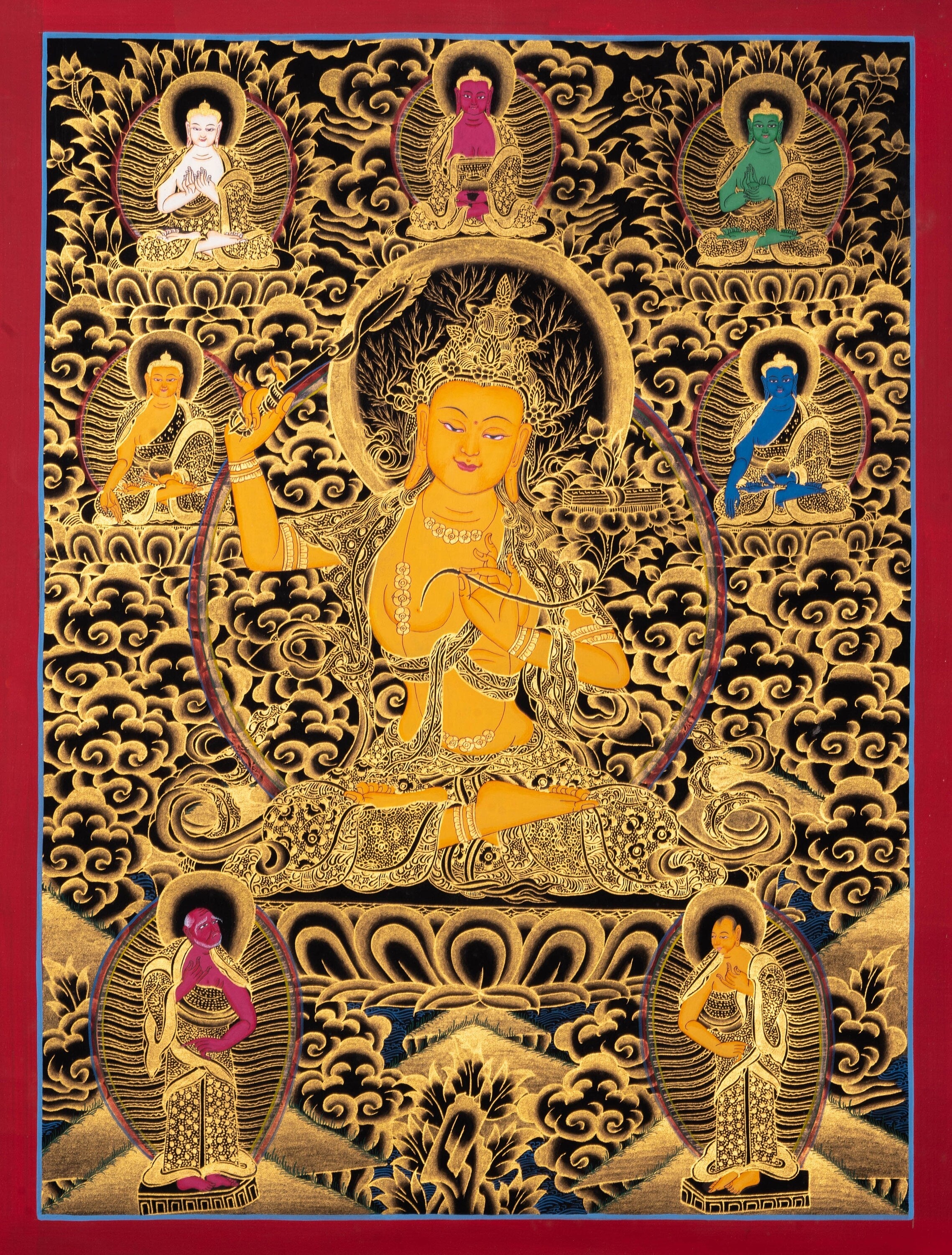 Manjushri Thangka Painting - Lucky Thanka
