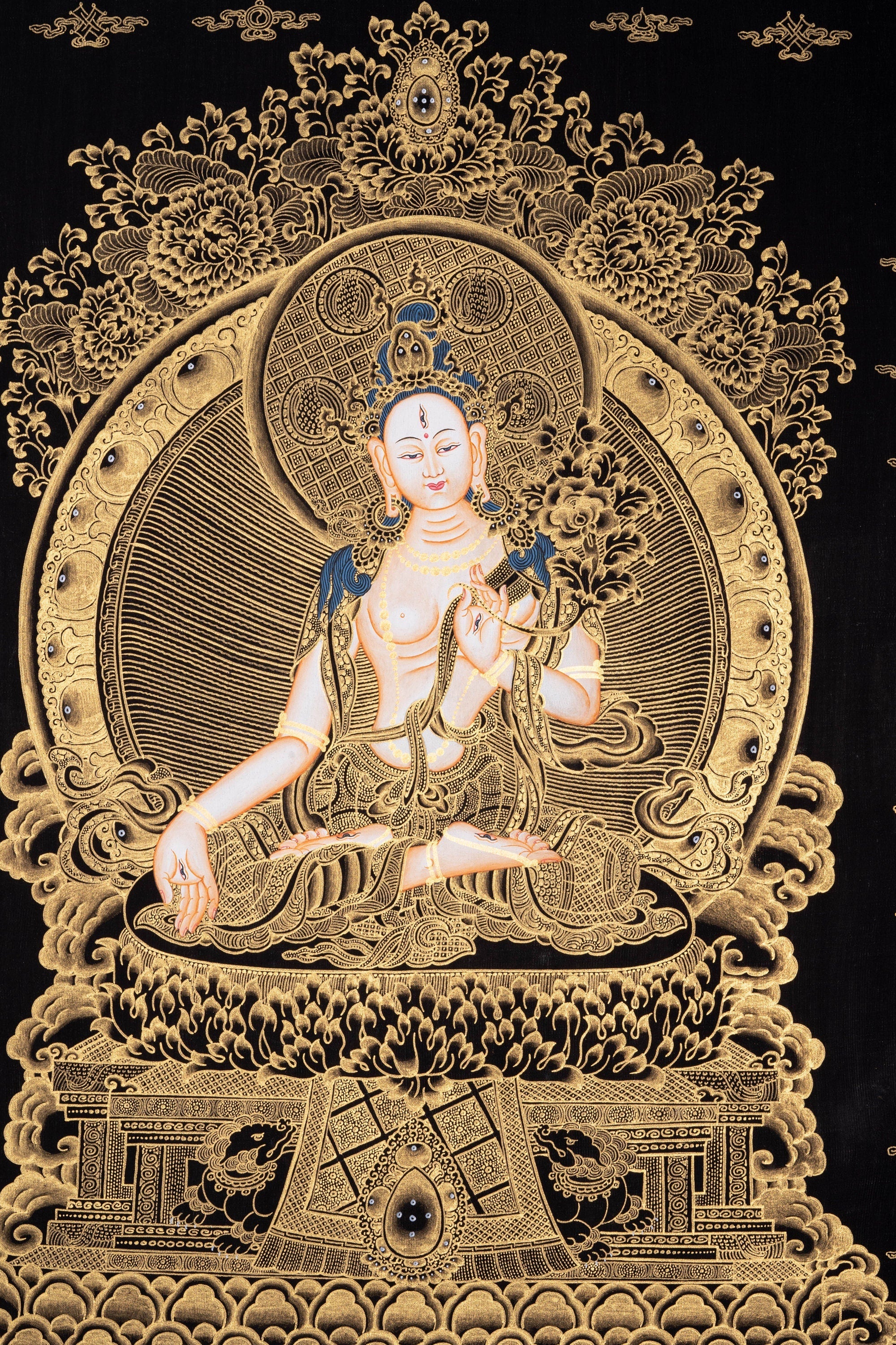 White Tara Thangka Art - Lucky Thanka