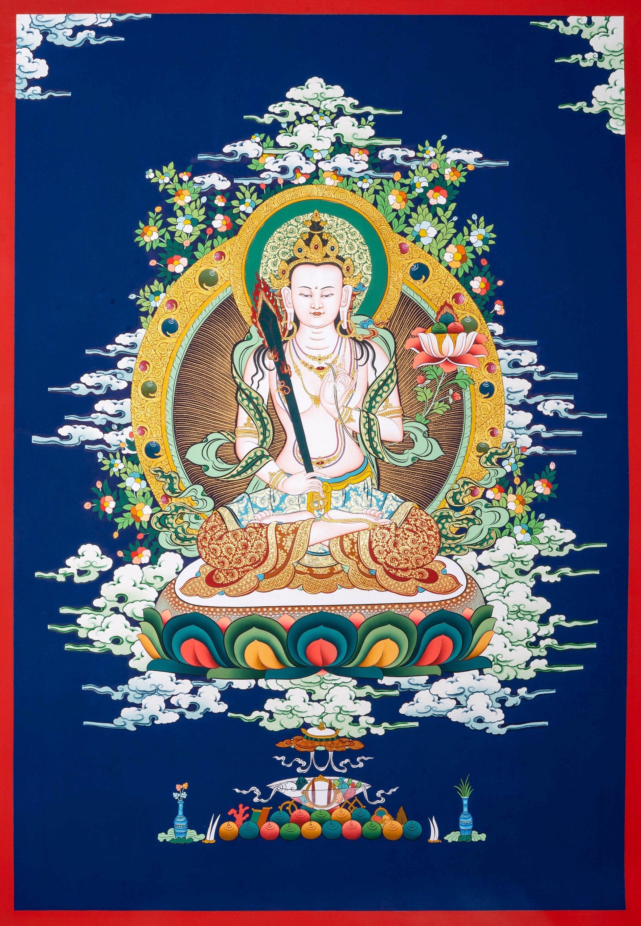 Manjushri Thangka Painting - Lucky Thanka