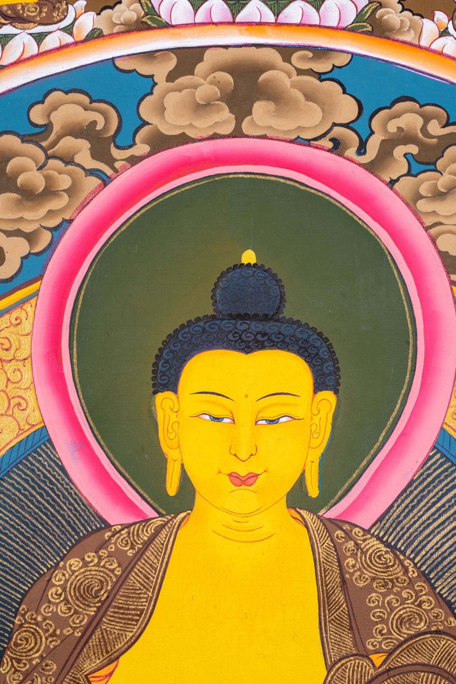 Thangka Painting of Shakyamuni Buddha with 35 Buddhas - Lucky Thanka