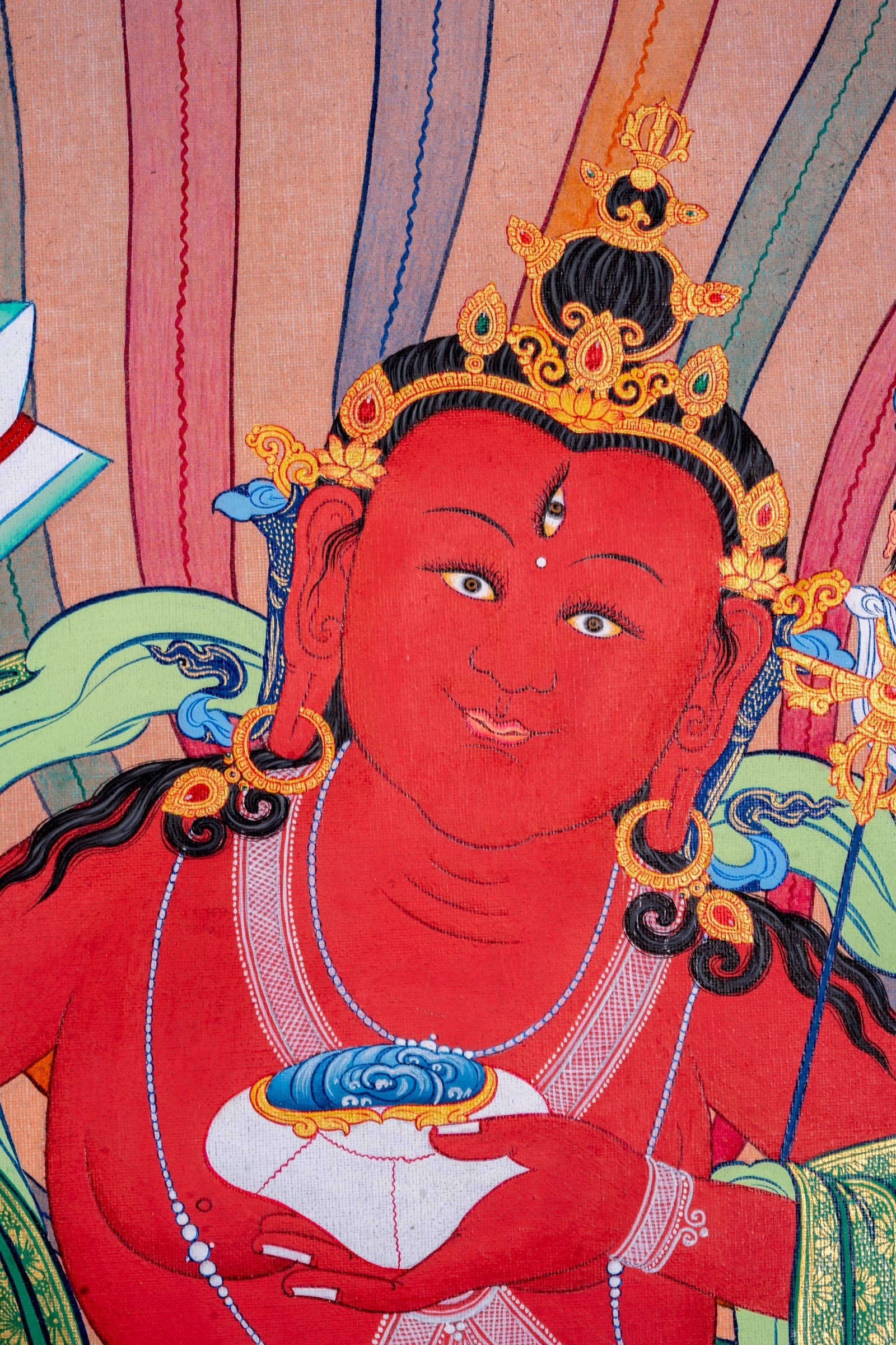 Red Guru Thangka Painting - Lucky Thanka