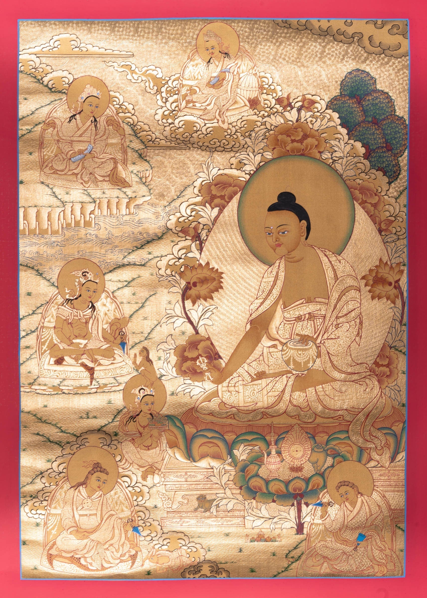 Guru Set Buddhist Painting - Thangka - Lucky Thanka