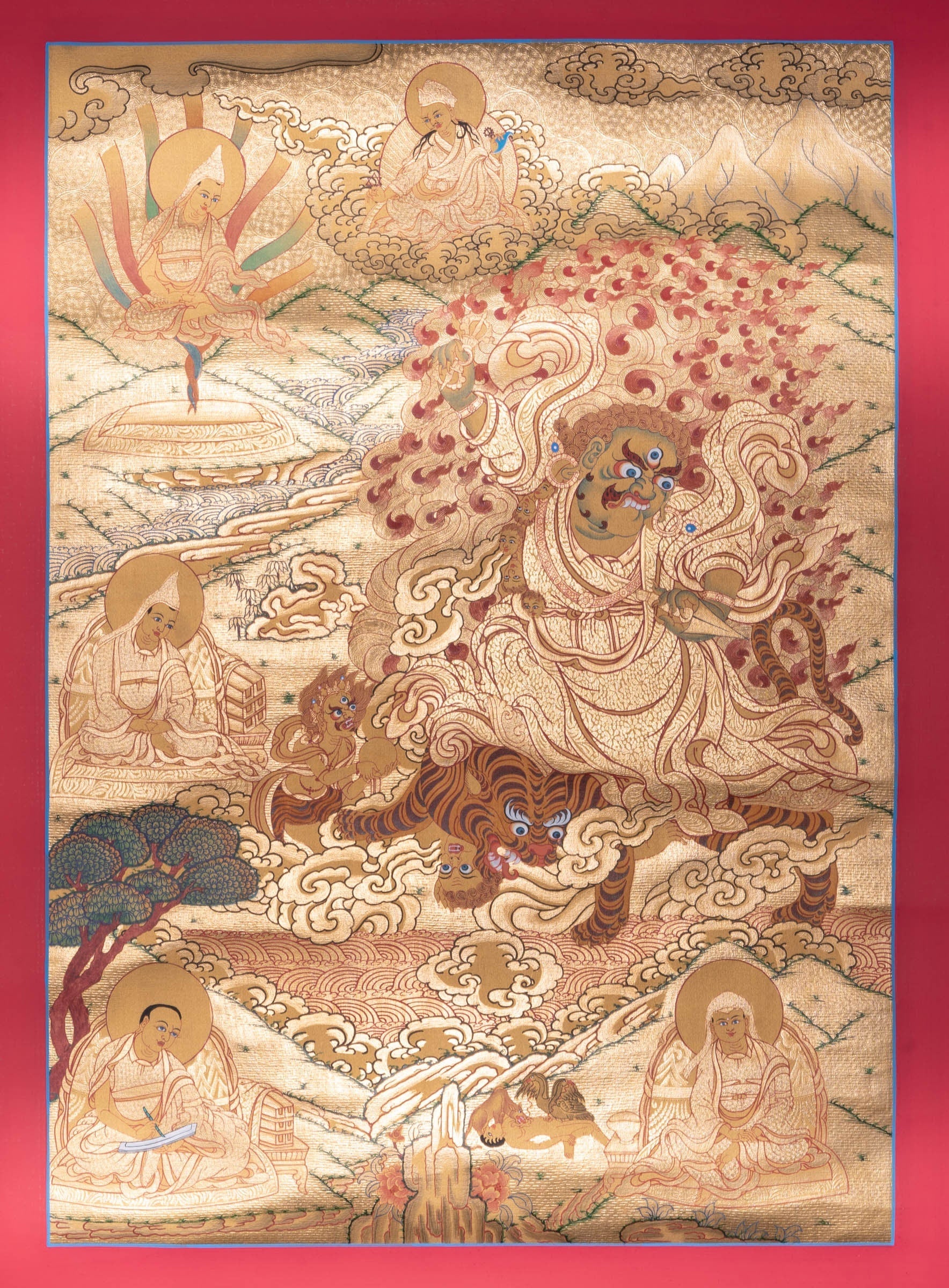 Guru Set Buddhist Painting - Thangka - Lucky Thanka
