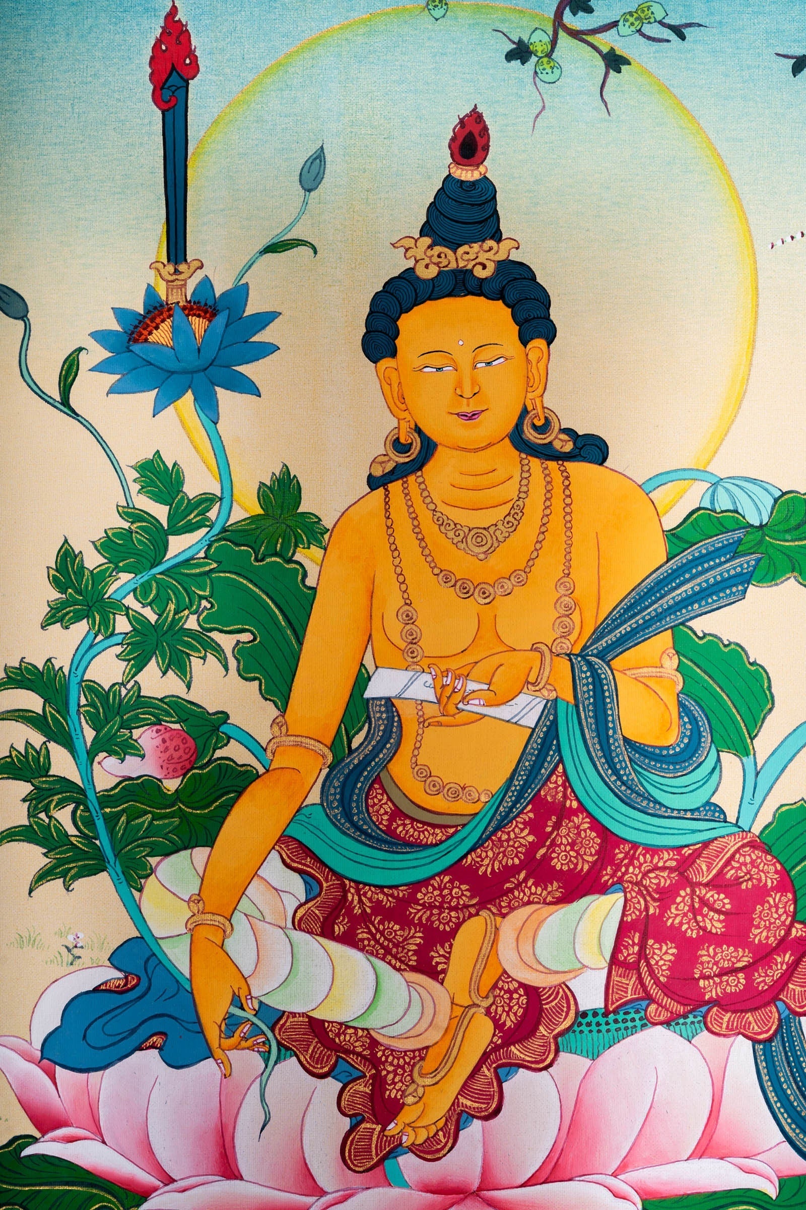 Manjushri Thangka Paintings - Lucky Thanka