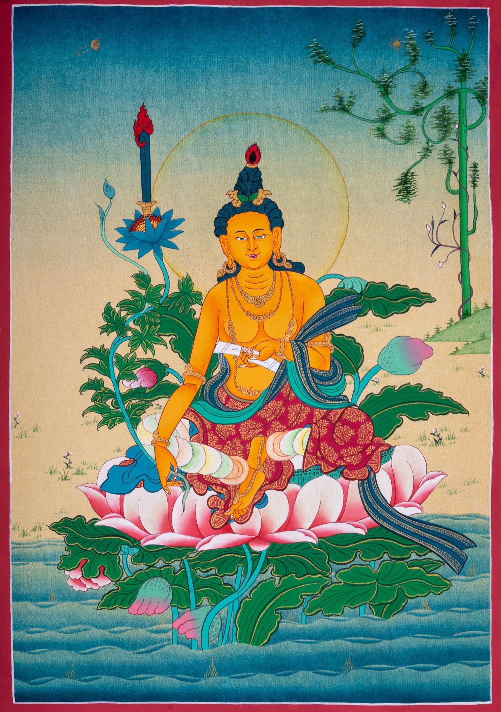 Manjushri Thangka Painting - Lucky Thanka