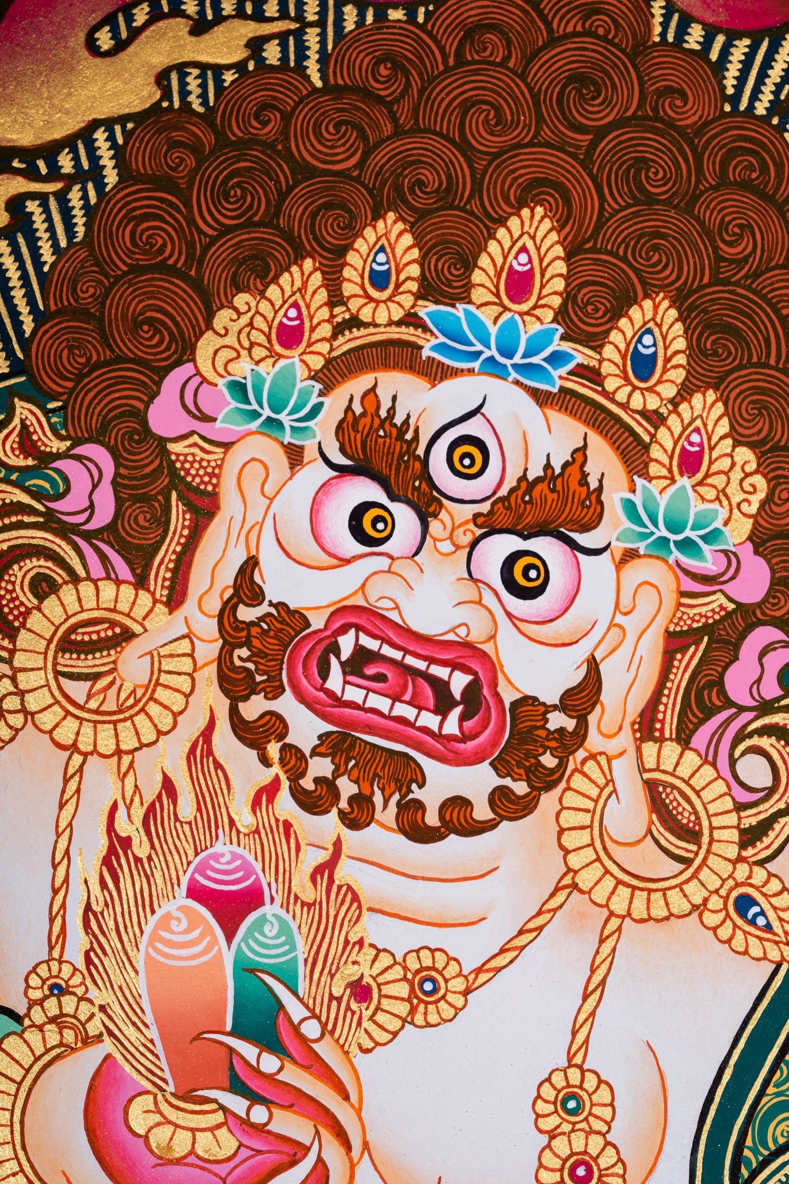 White Mahakala Thangka painting - Lucky Thanka