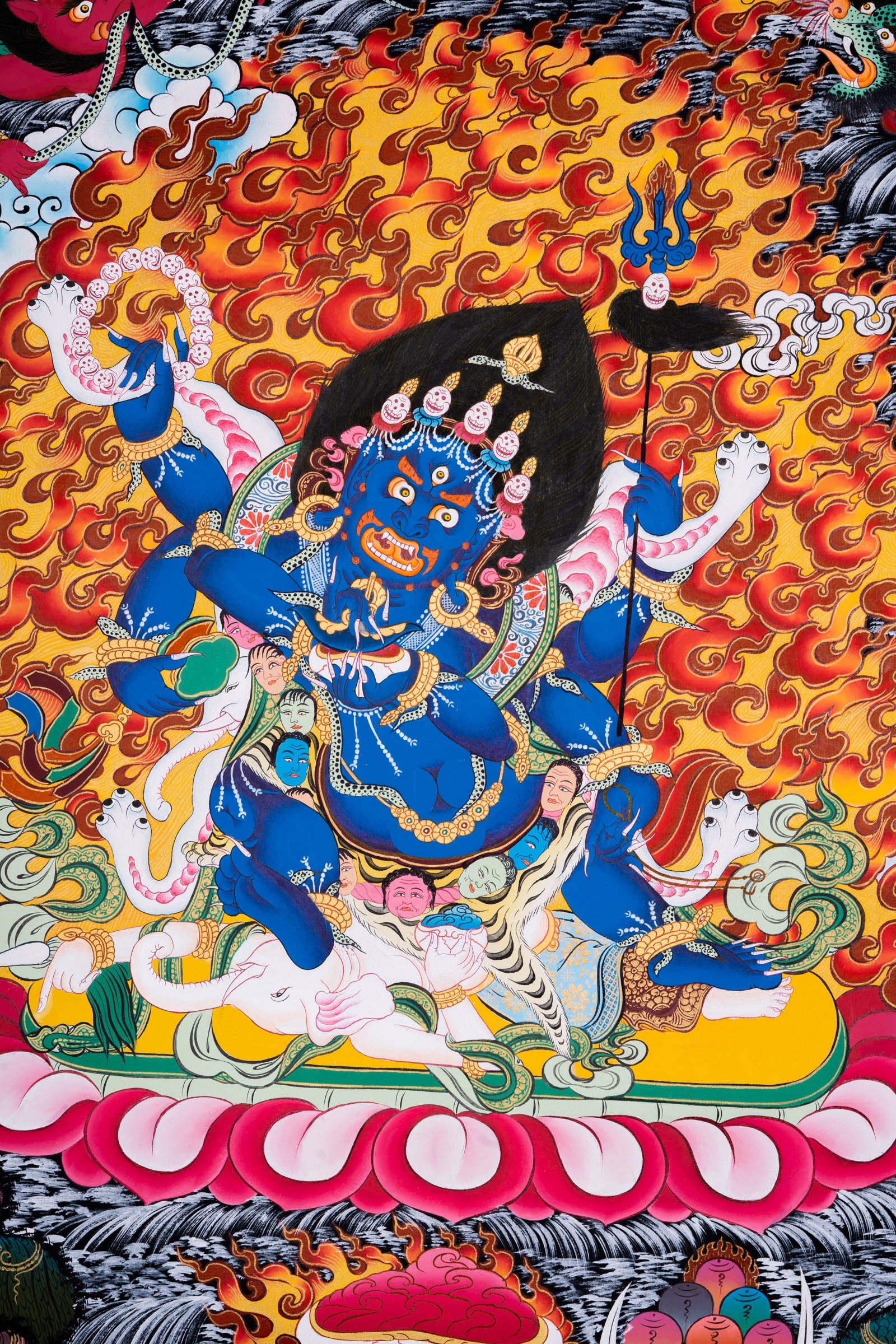 6 arm Mahakala Thangka Painting - Lucky Thanka