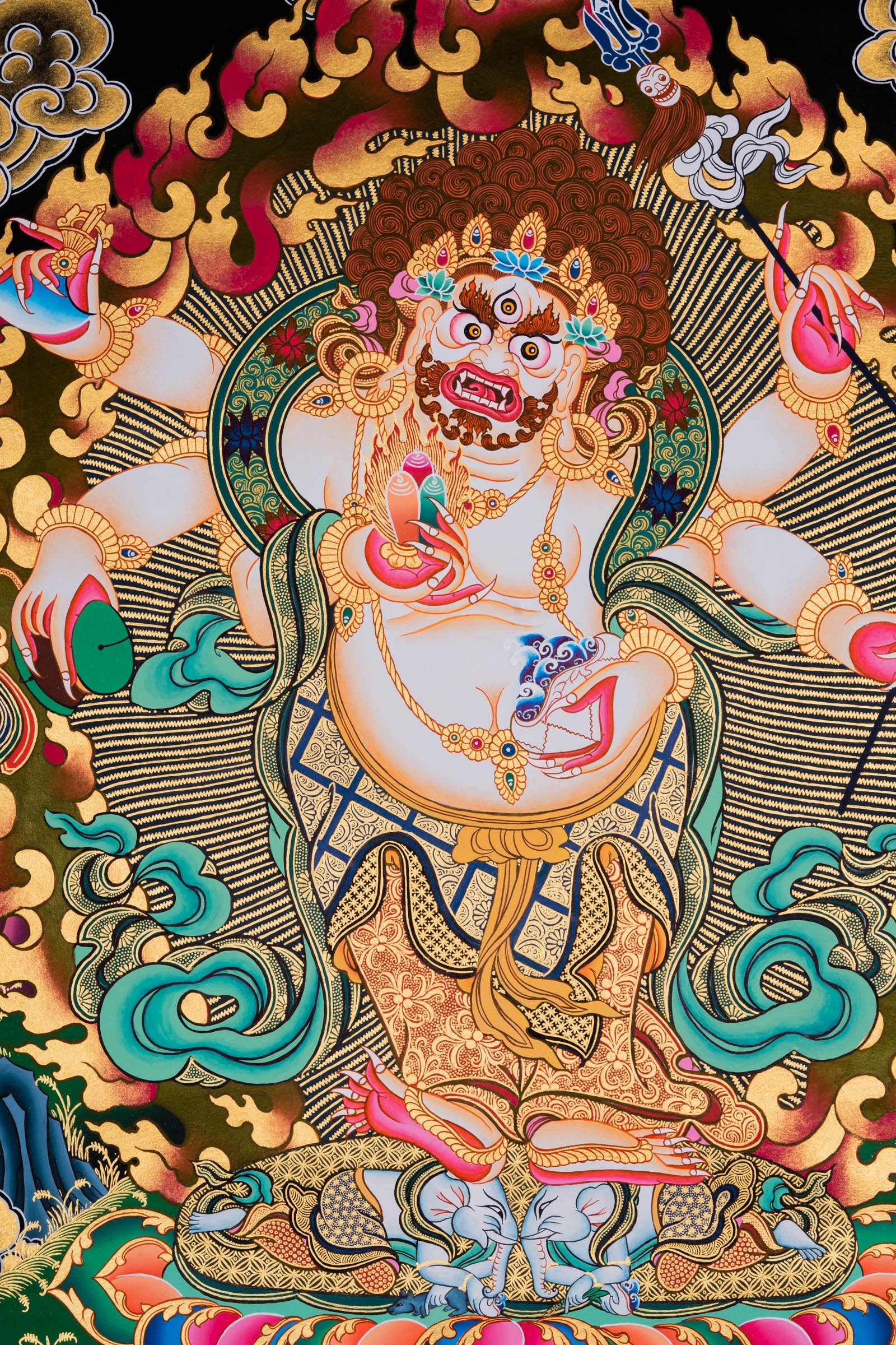 White Mahakala Thangka painting - Lucky Thanka