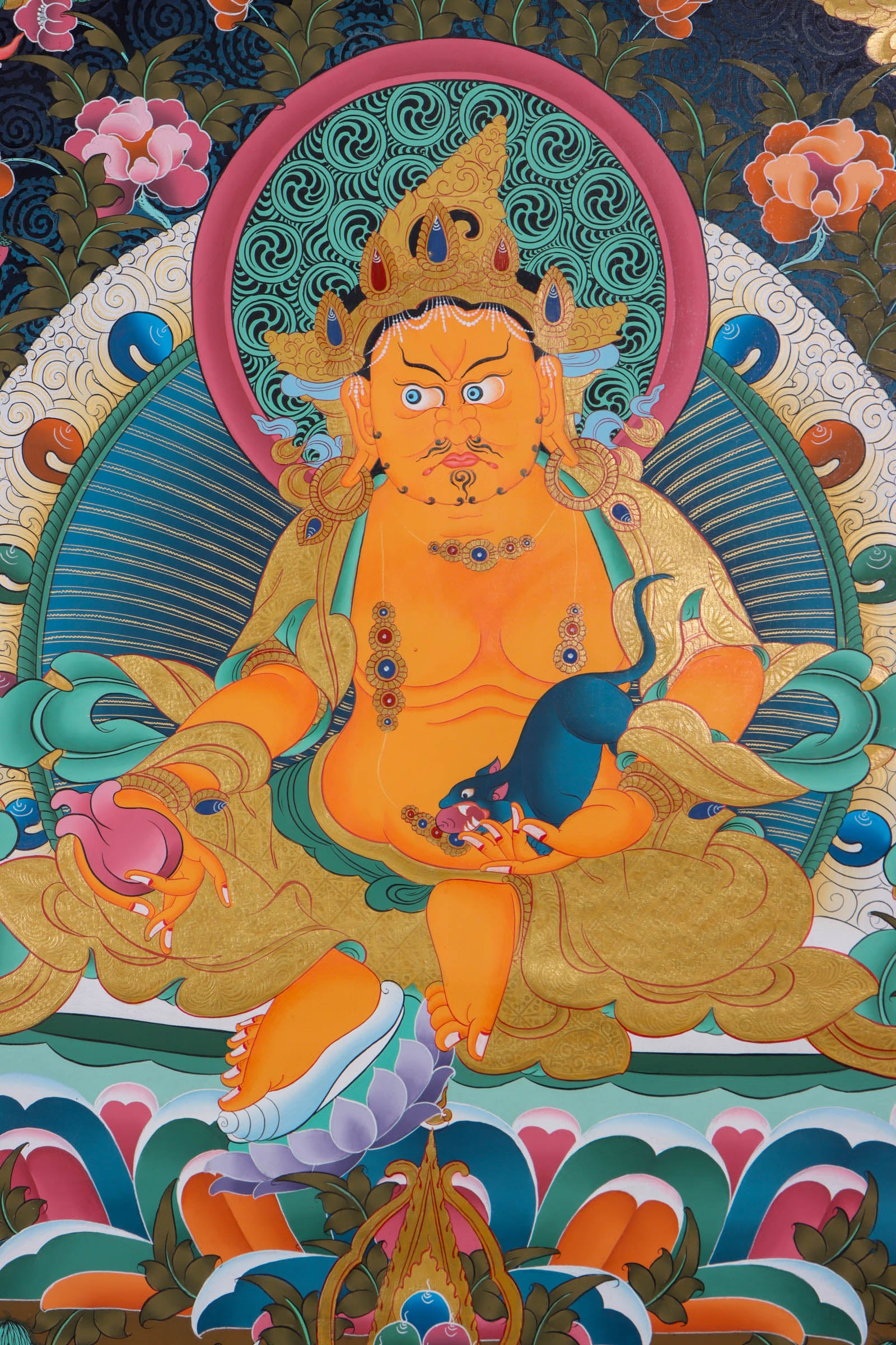 Zambala Thangka Painting - Handpainted Thangka Art - Lucky Thanka