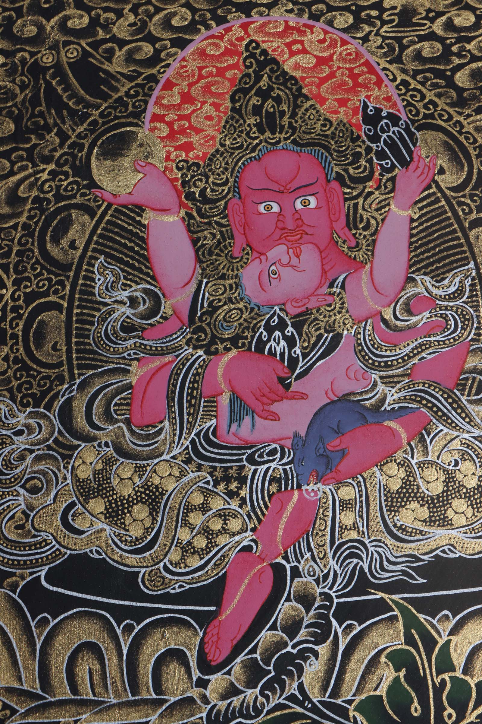 Pancha Zambala Thangka - Best handpainted thangka art - Lucky Thanka