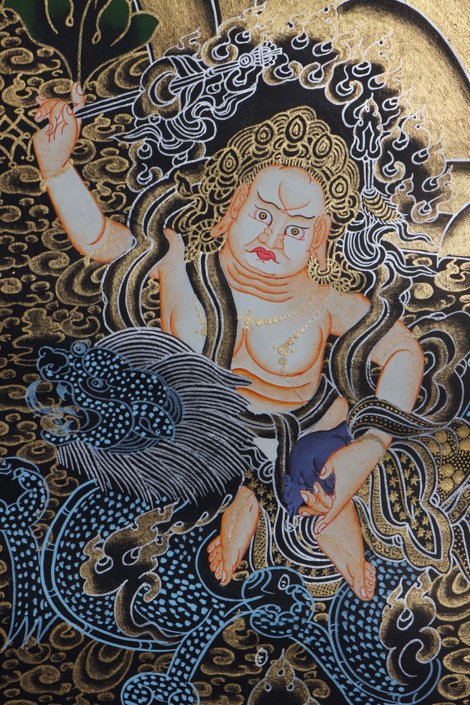 Pancha Zambala Thangka - Best handpainted thangka art - Lucky Thanka