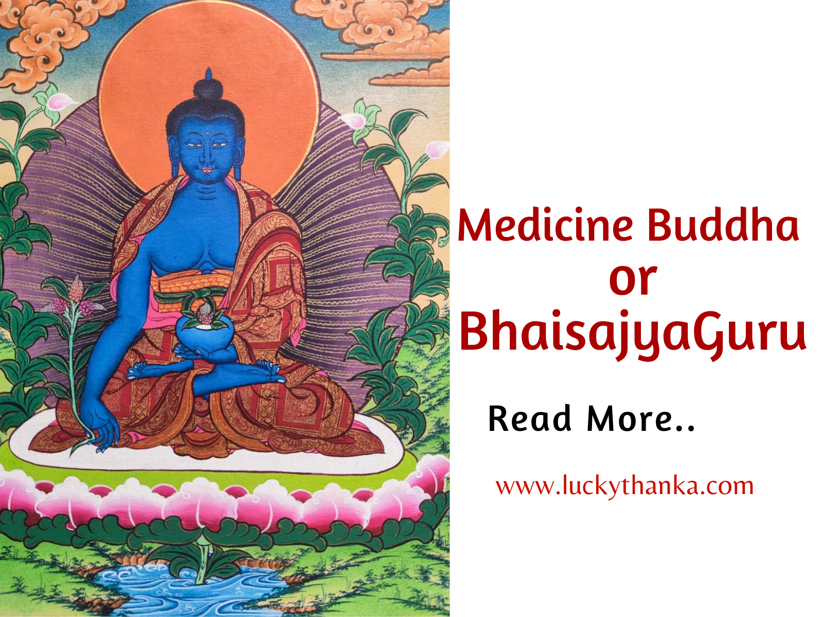 Blue Healing Medicine Buddha Thangka