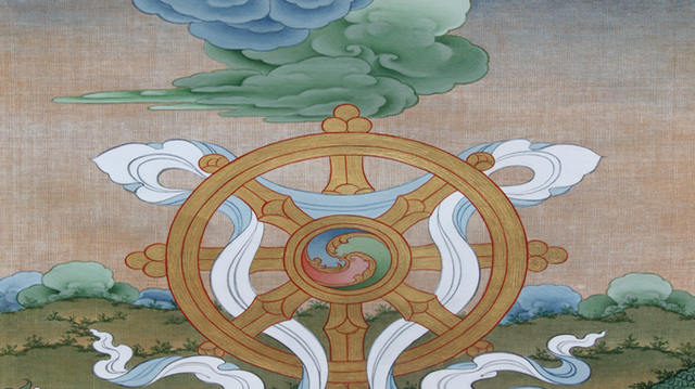 Auspicious symbol of Dharma Wheel