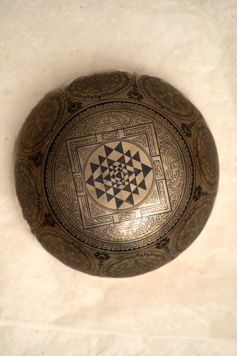 Shakyamuni Buddha Hand-Etched Singing Bowl for sound healing.