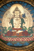 Chenrezig Singing Bowl - Hand-Painted with Sacred Thangka Art