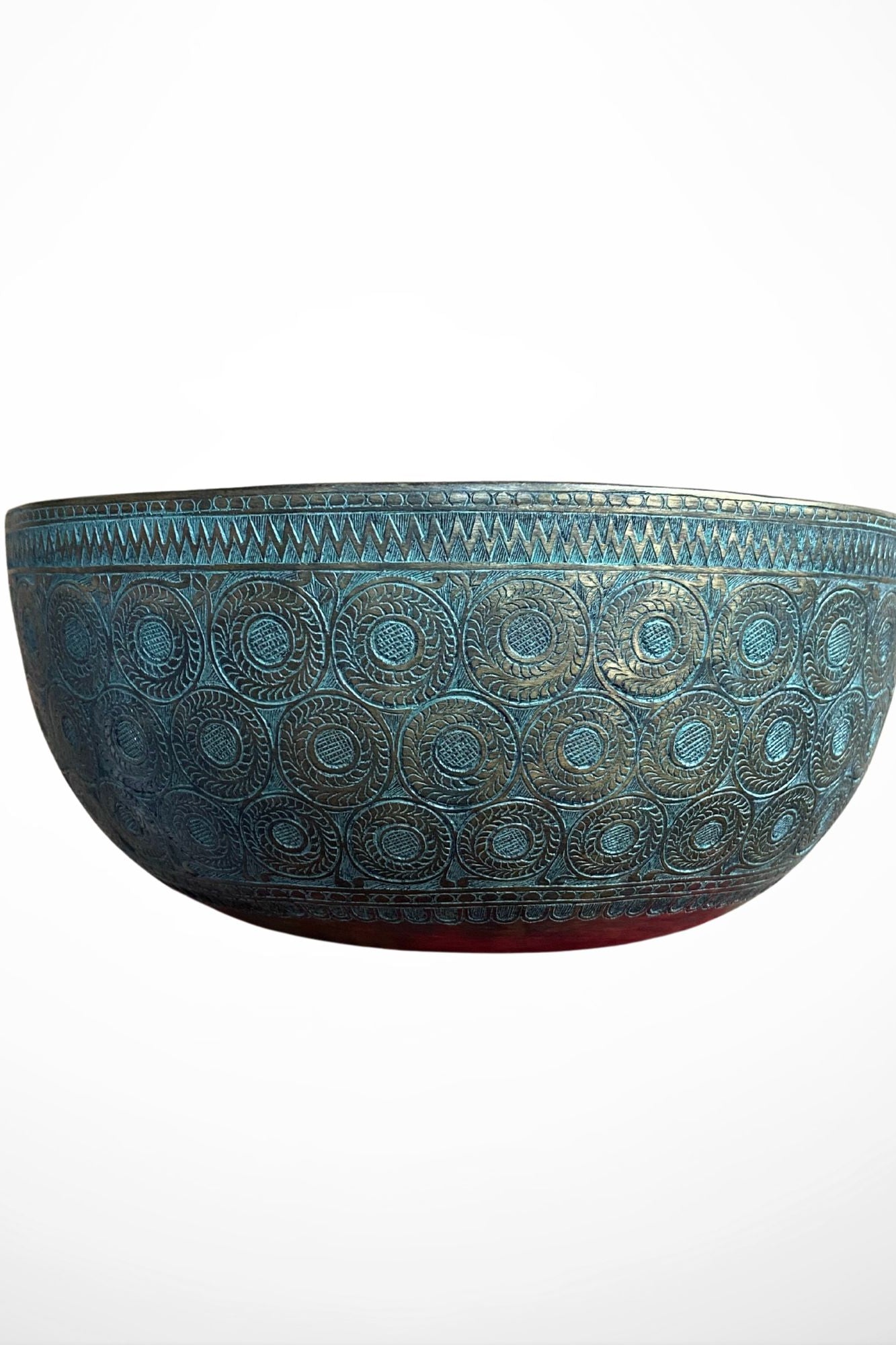 Antique Jambati Carved Singing Bowl for meditation.