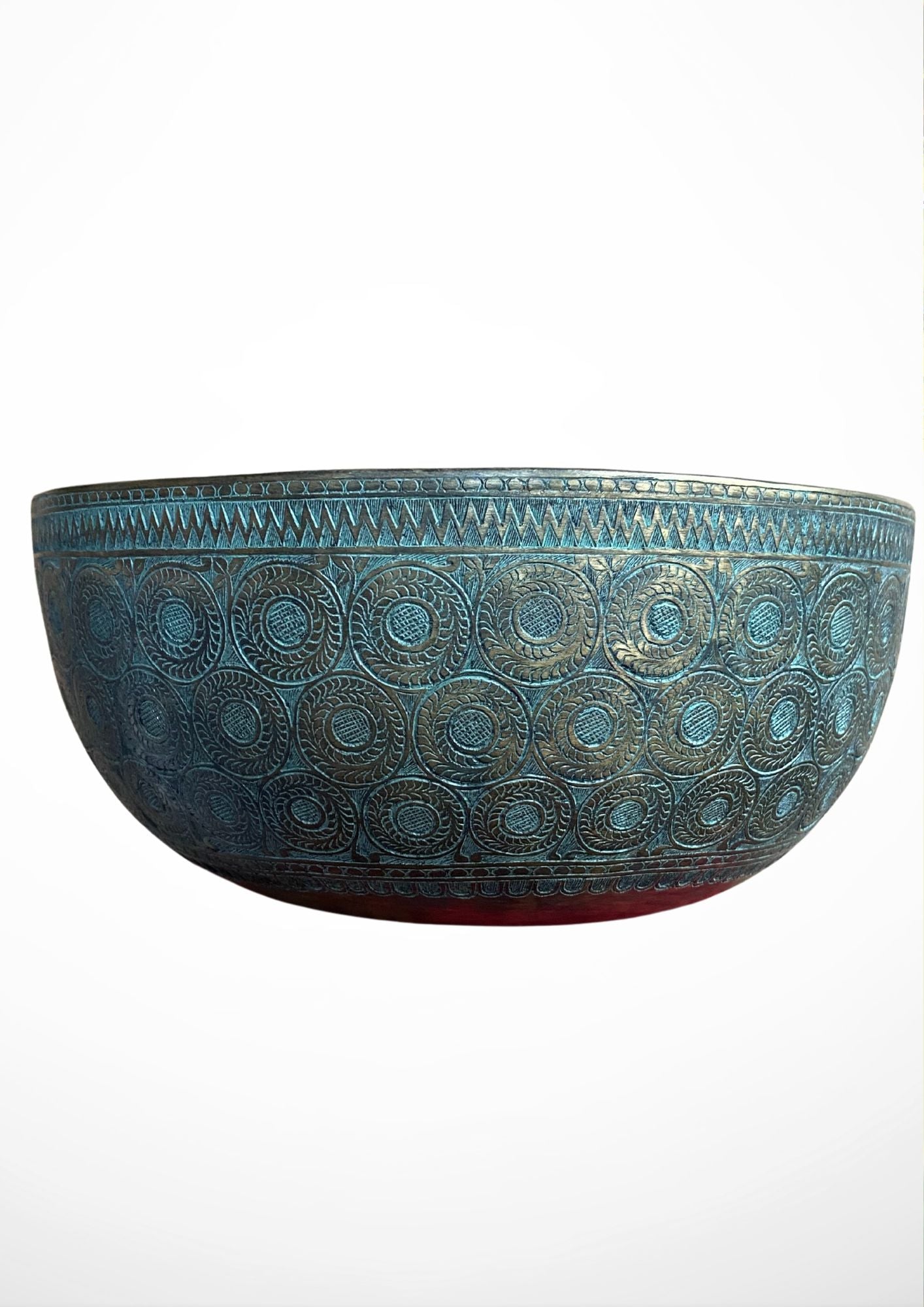 Antique Jambati Carved Singing Bowl for meditation.