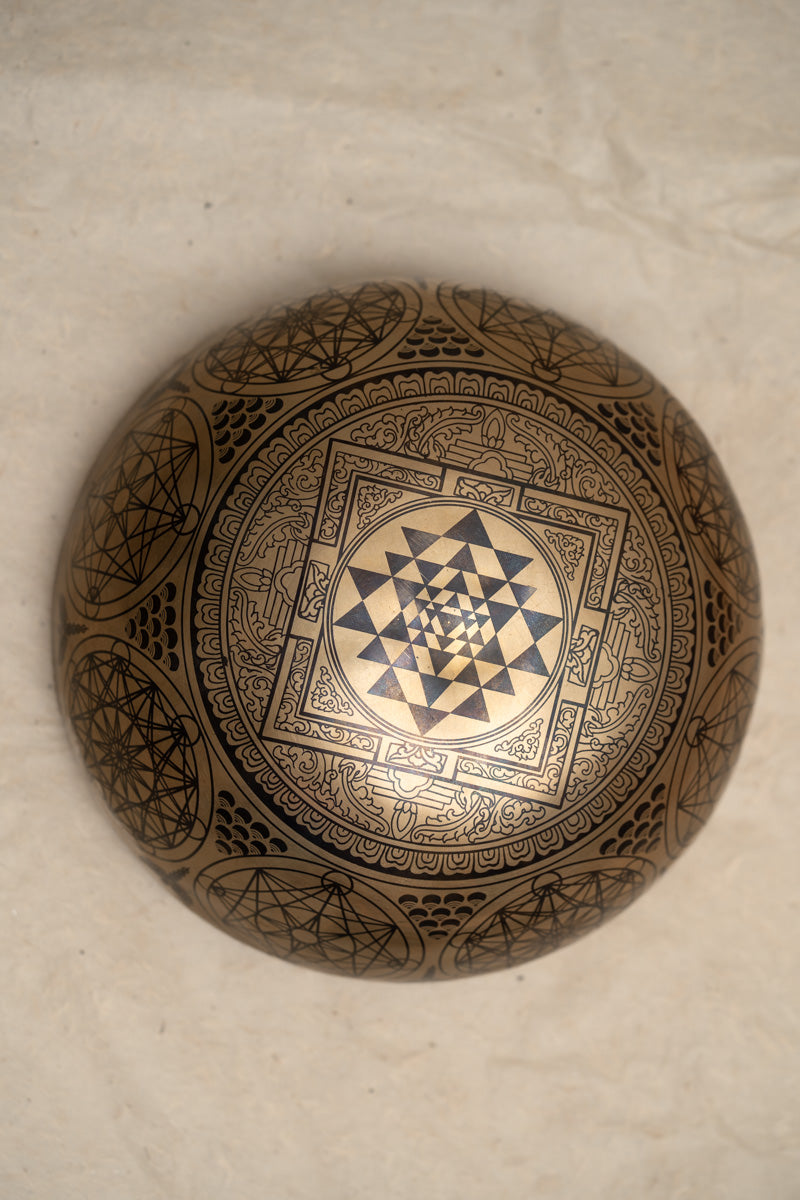 Shakyamuni Buddha Hand-Etched Singing Bowl for sound healing.