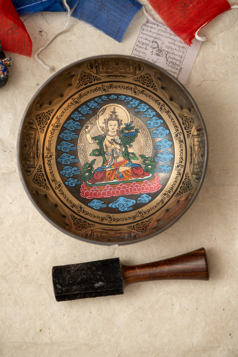 Handpainted Manjushri Singing Bowl  - Tibetan Bowl for meditation
