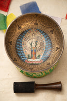 Avalokiteshvara Hand-Etched Singing Bowl for meditation.