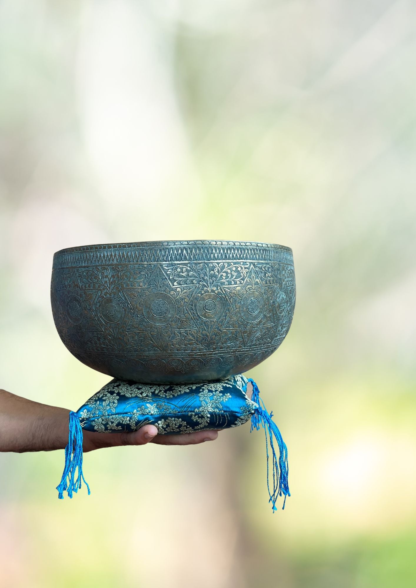 Antique Jambati Singing Bowl for therapeutic experience.