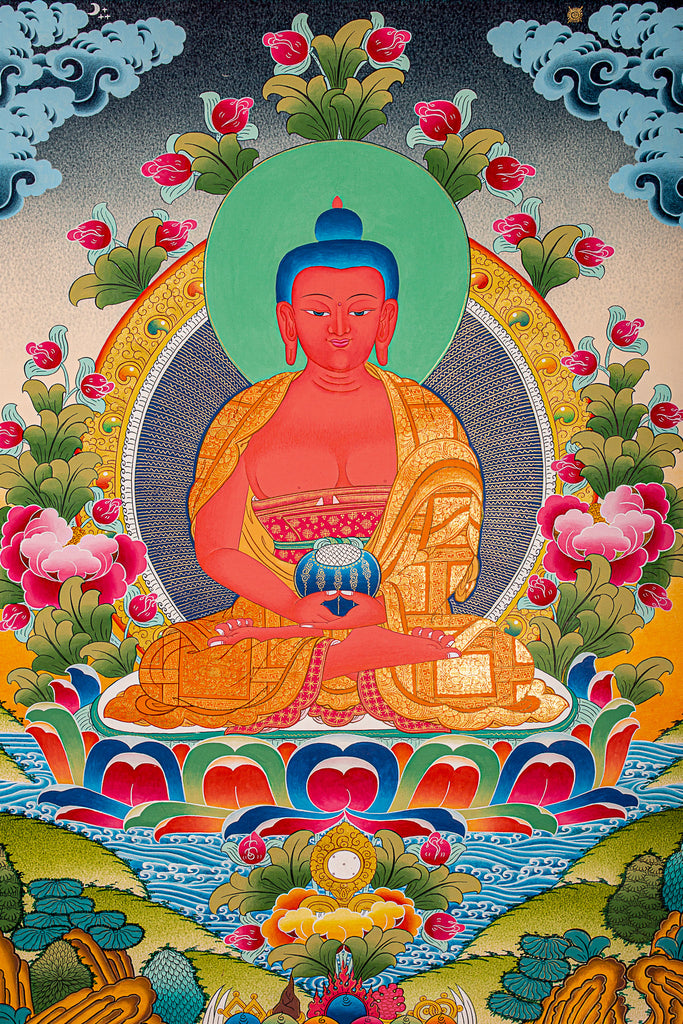 Amitabha Thangka pure land painting on canvas