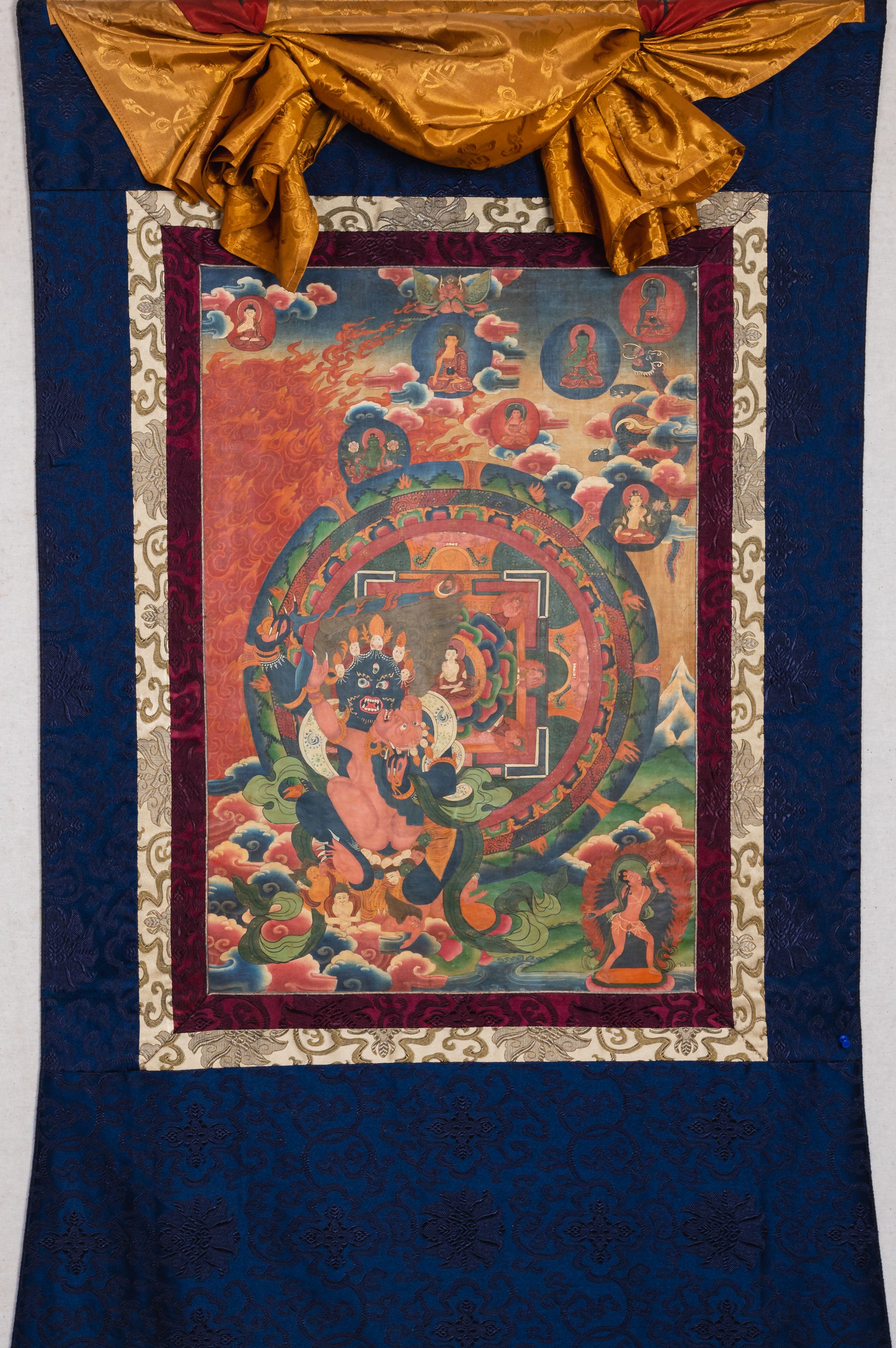 Antique Vajrakilaya Thangka Painting - Tibetan Art 