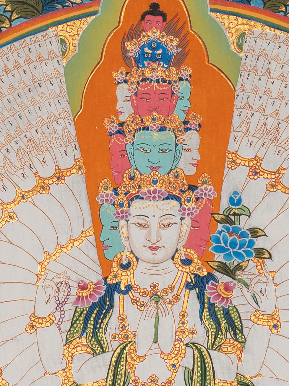 Hand-Painted Thousand-Armed Chenrezig Thangka