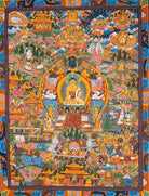 Sacred Buddha Life Thangka - Tibetan Art