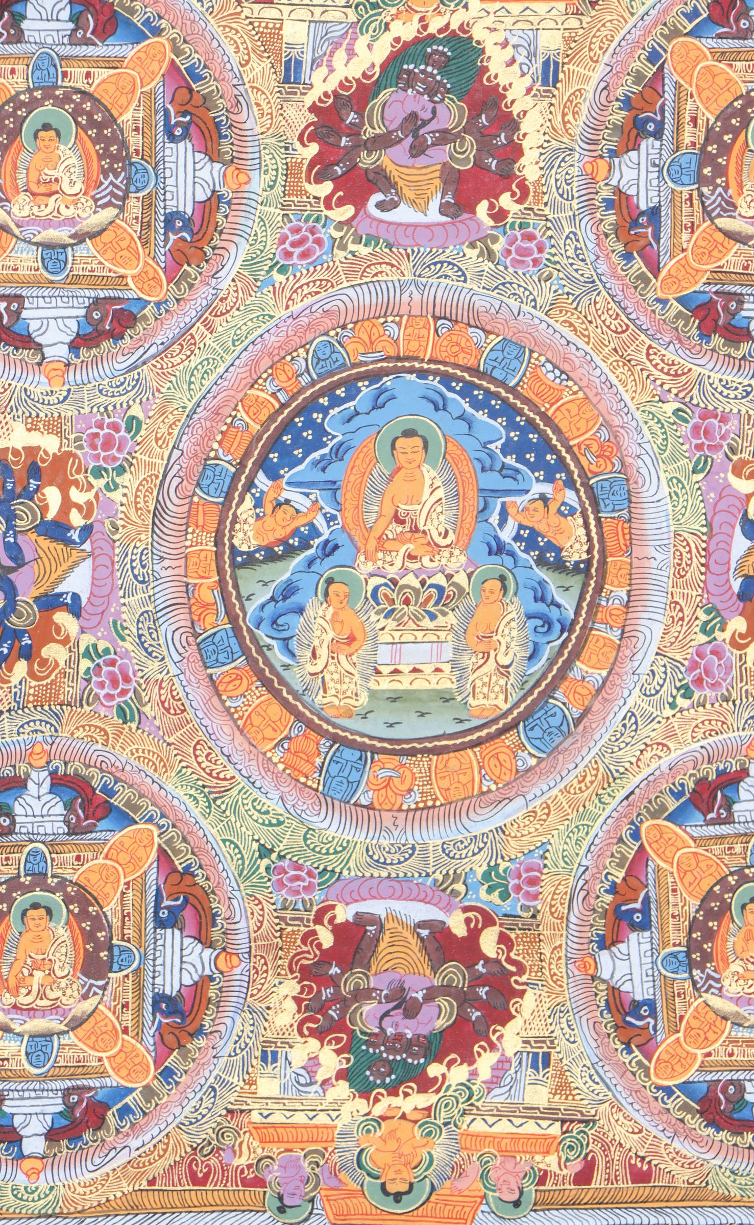 Buddha Mandala Thangka for meditation, visualization practices, and spirituality.
