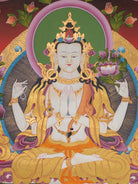 Chenrezig Meditation Thangka - Sacred Art