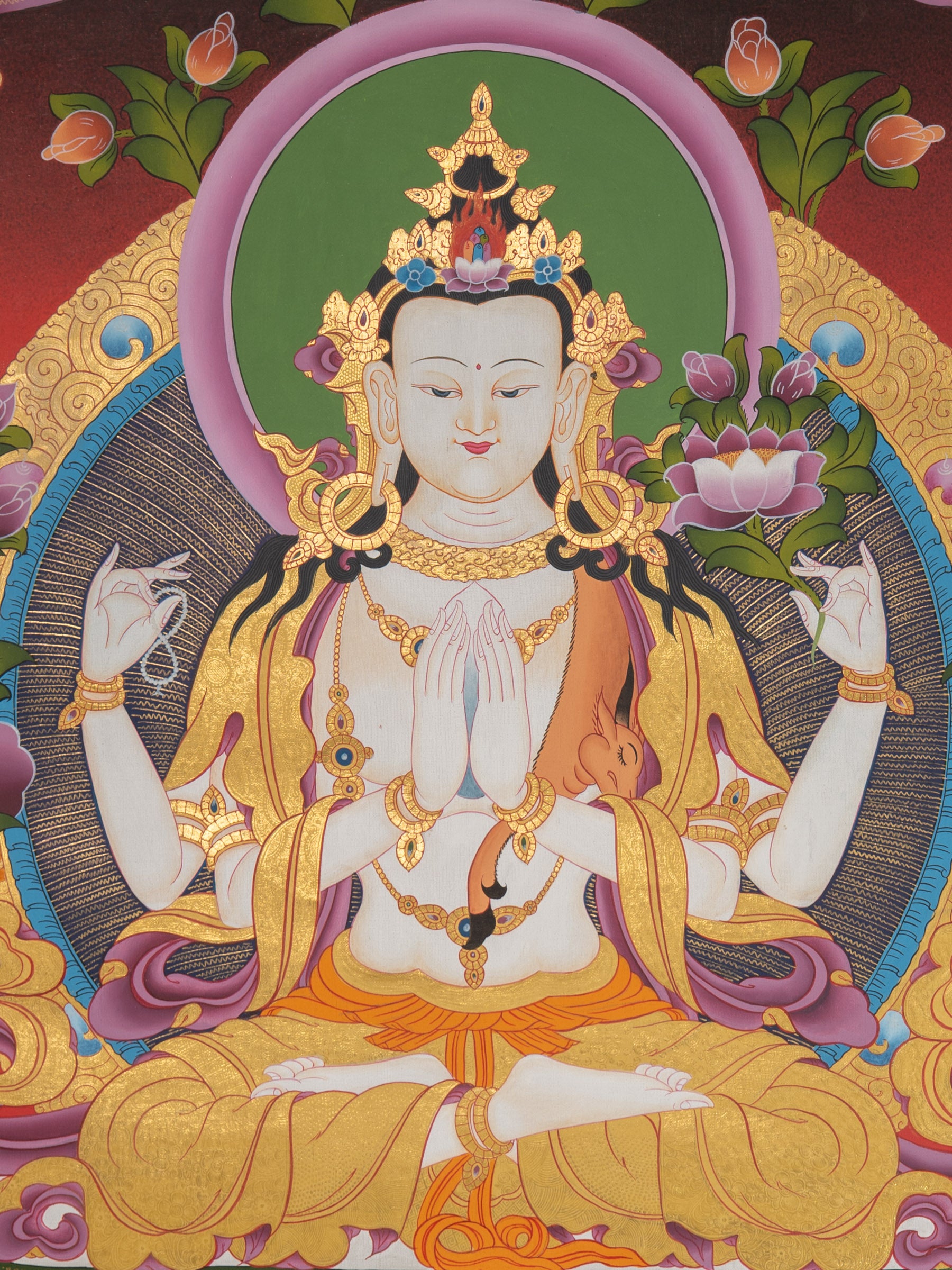 Chenrezig Meditation Thangka - Sacred Art
