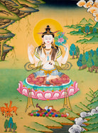 Chenrezig Tibetan Thangka Art - Handpainted Art