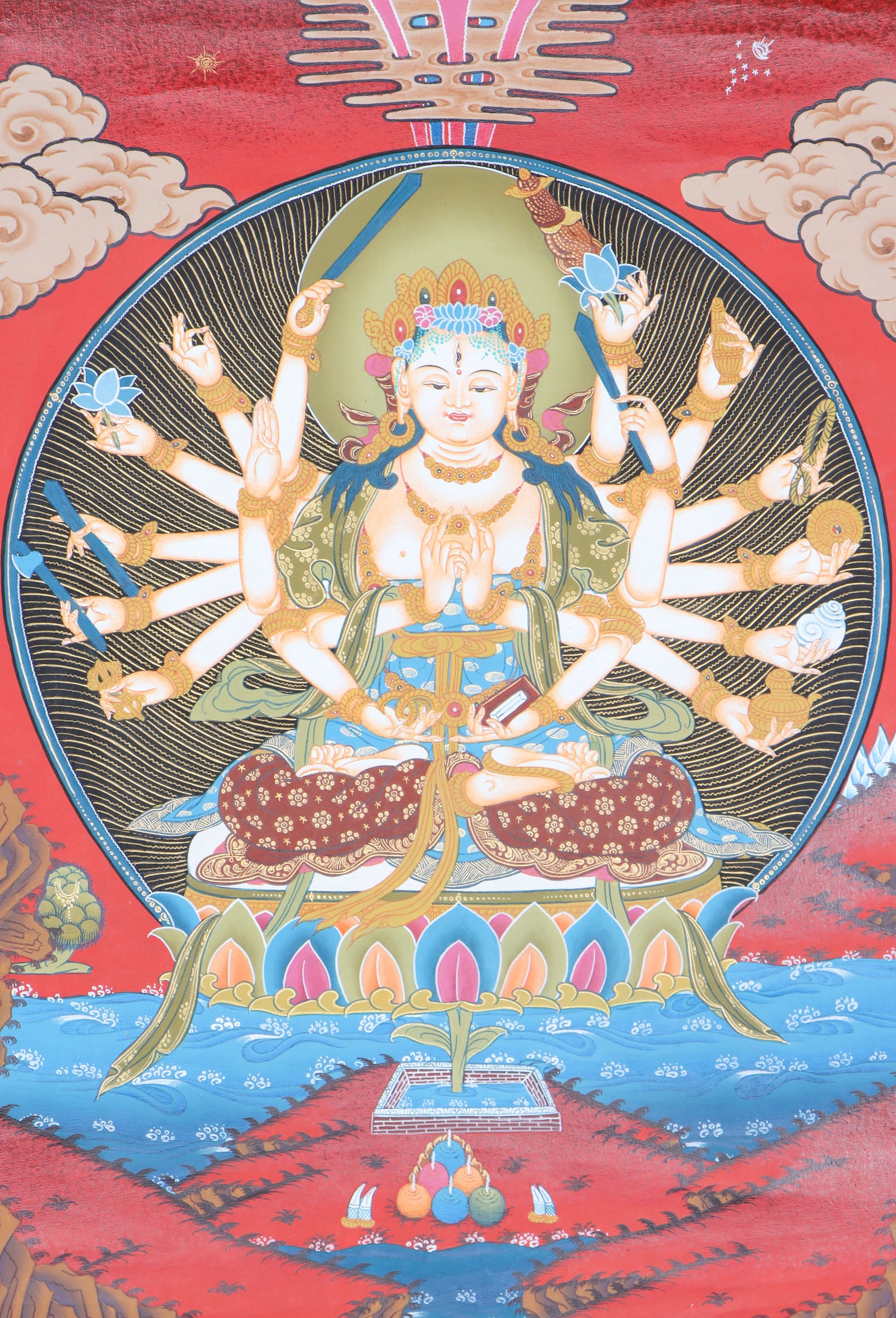 Tibetan Cundi Thangka for spirituality.