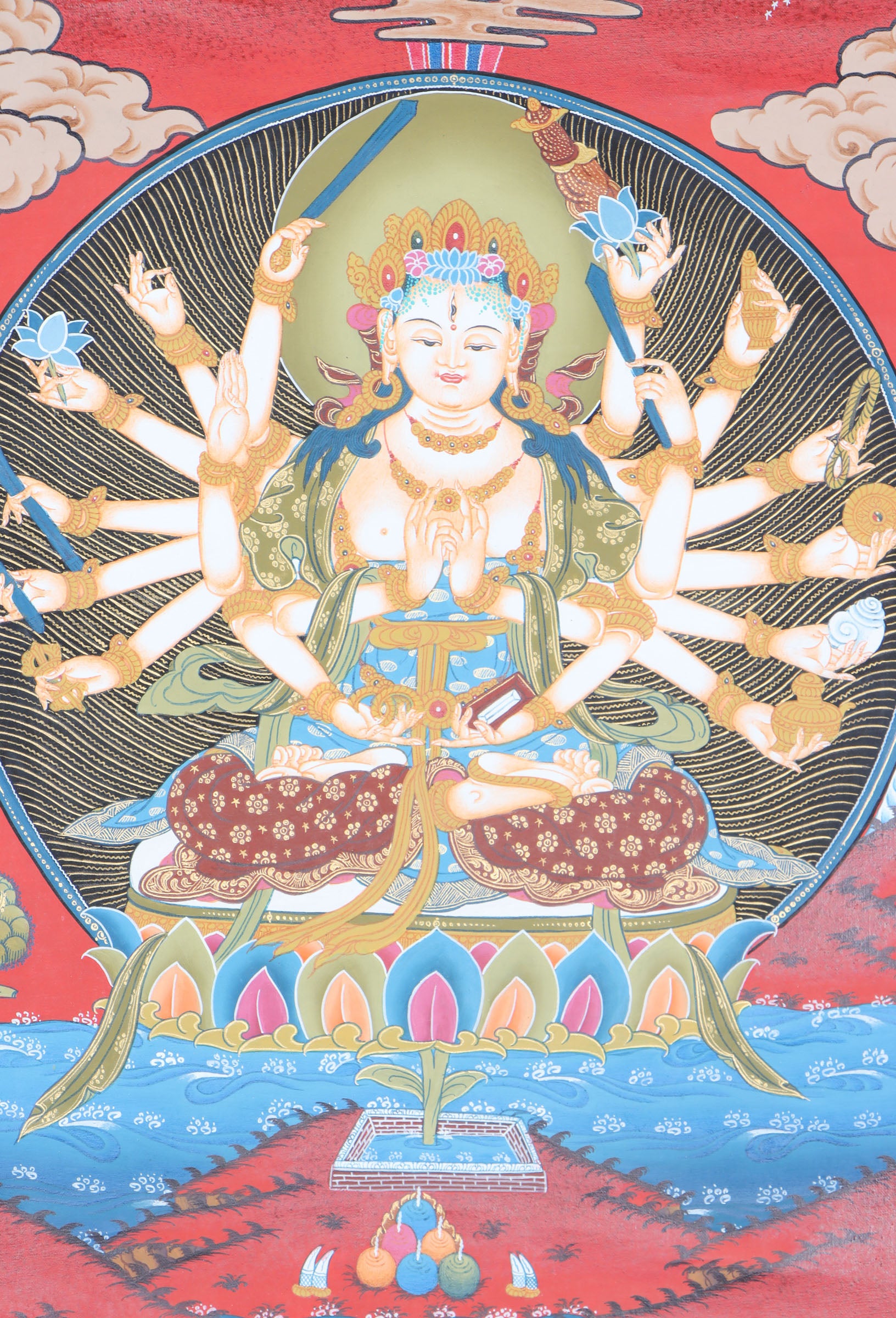 Tibetan Cundi Thangka for spirituality.