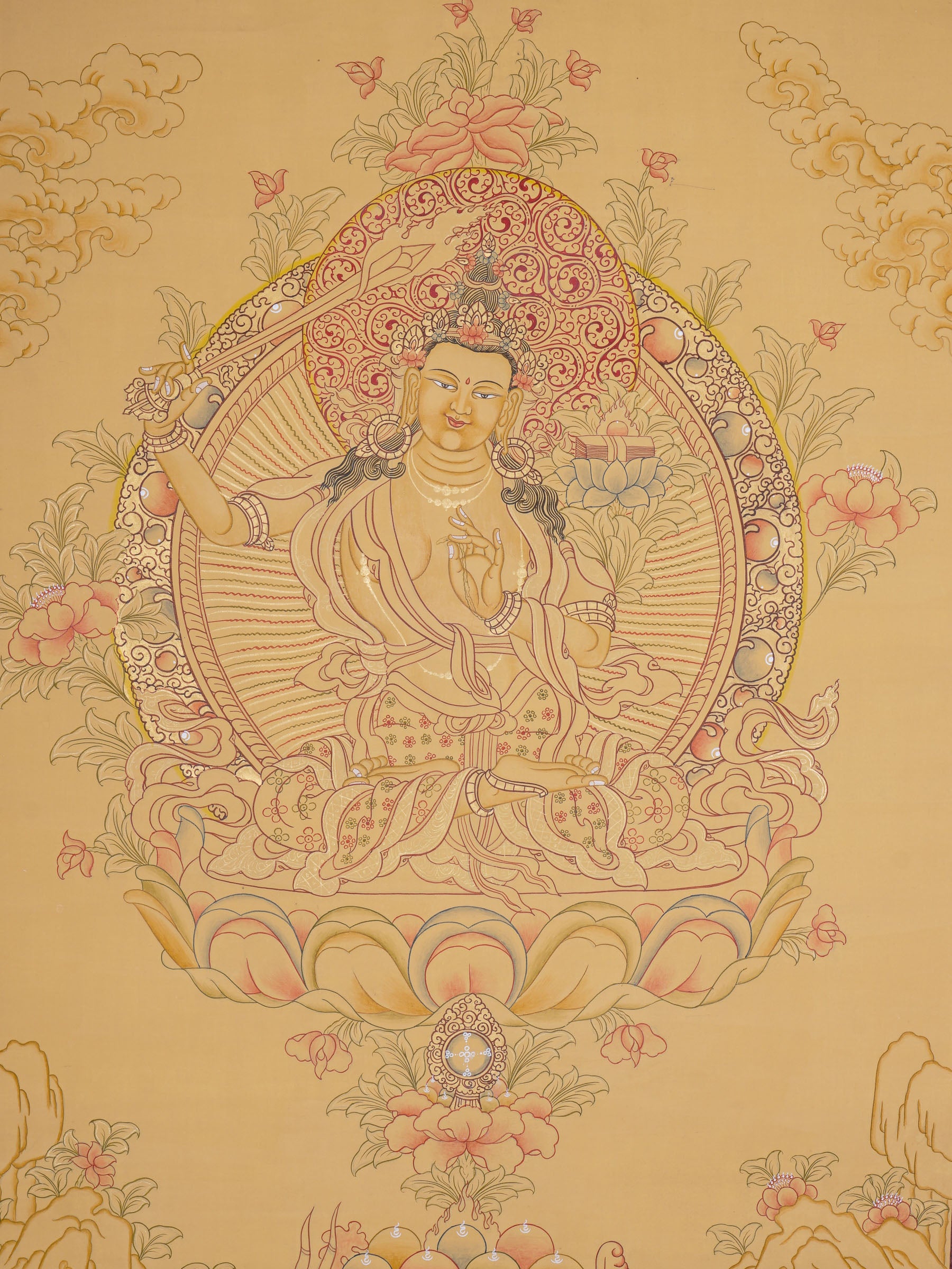 Manjushree Thangka Painting - Tibetan Art