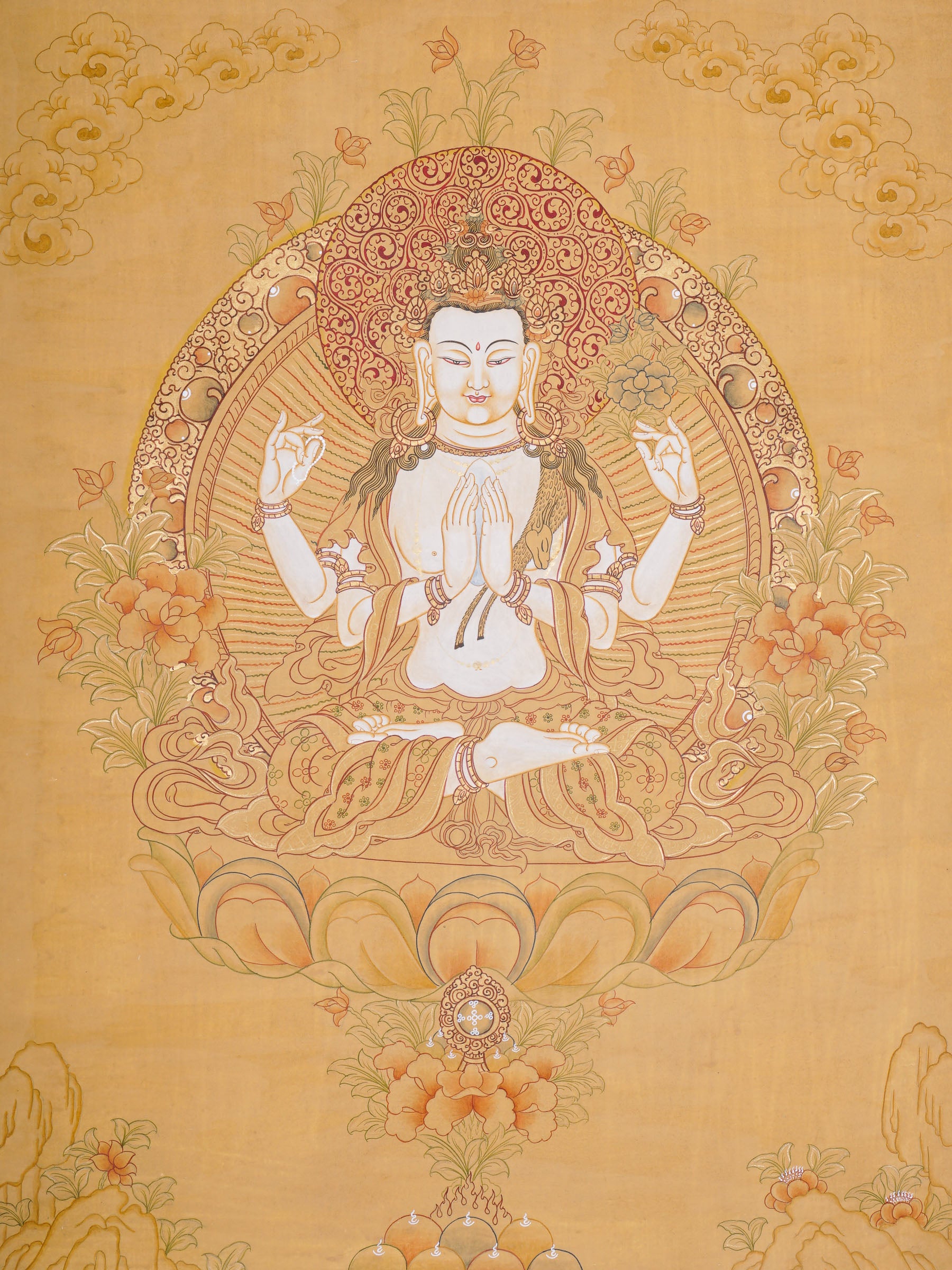 Handpainted Chengresi Thangka Painting