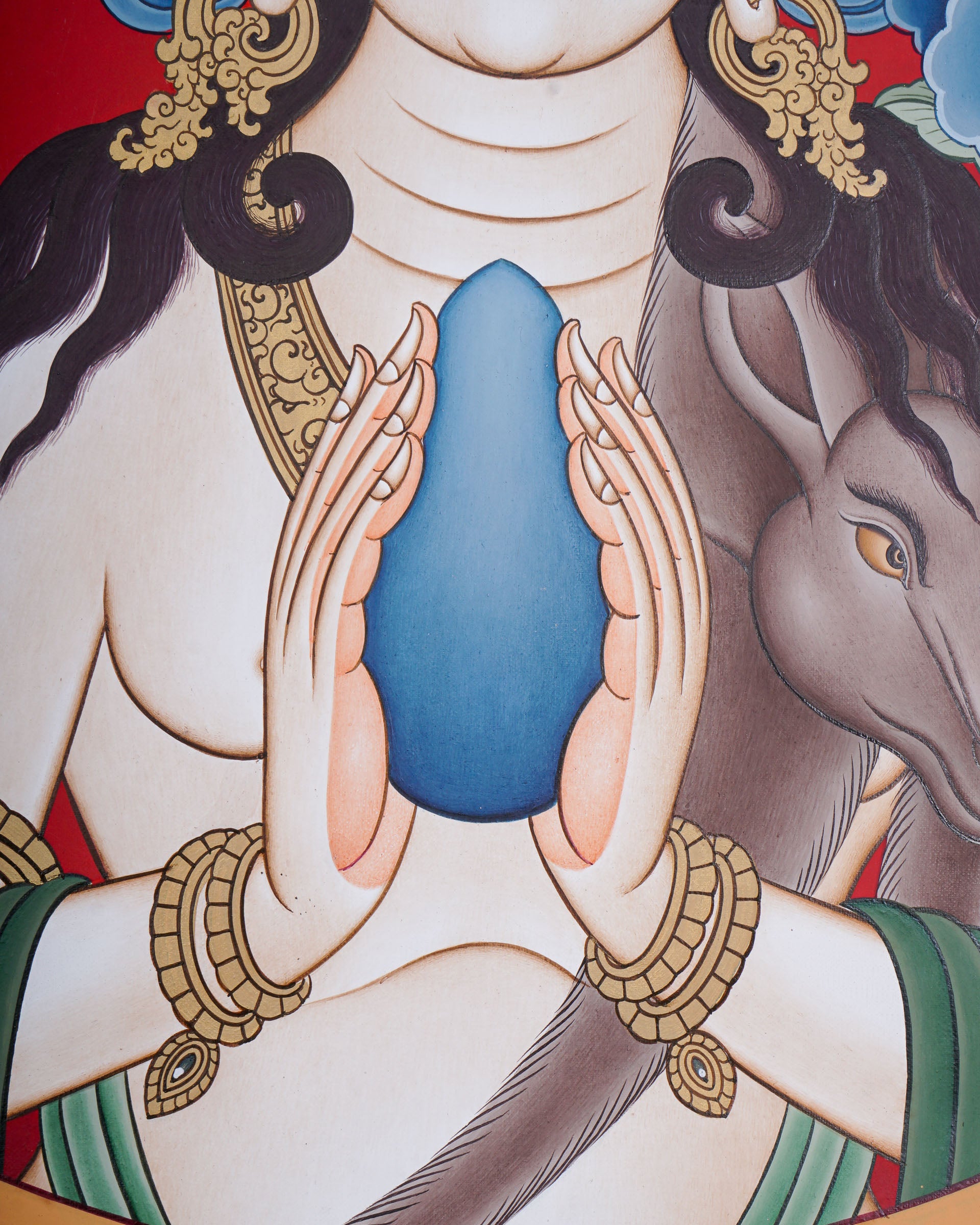 Chengresi (Head) Thangka Painting - Handpainted Art