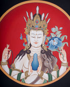 Chengresi (Head) Thangka Painting - Handpainted Art