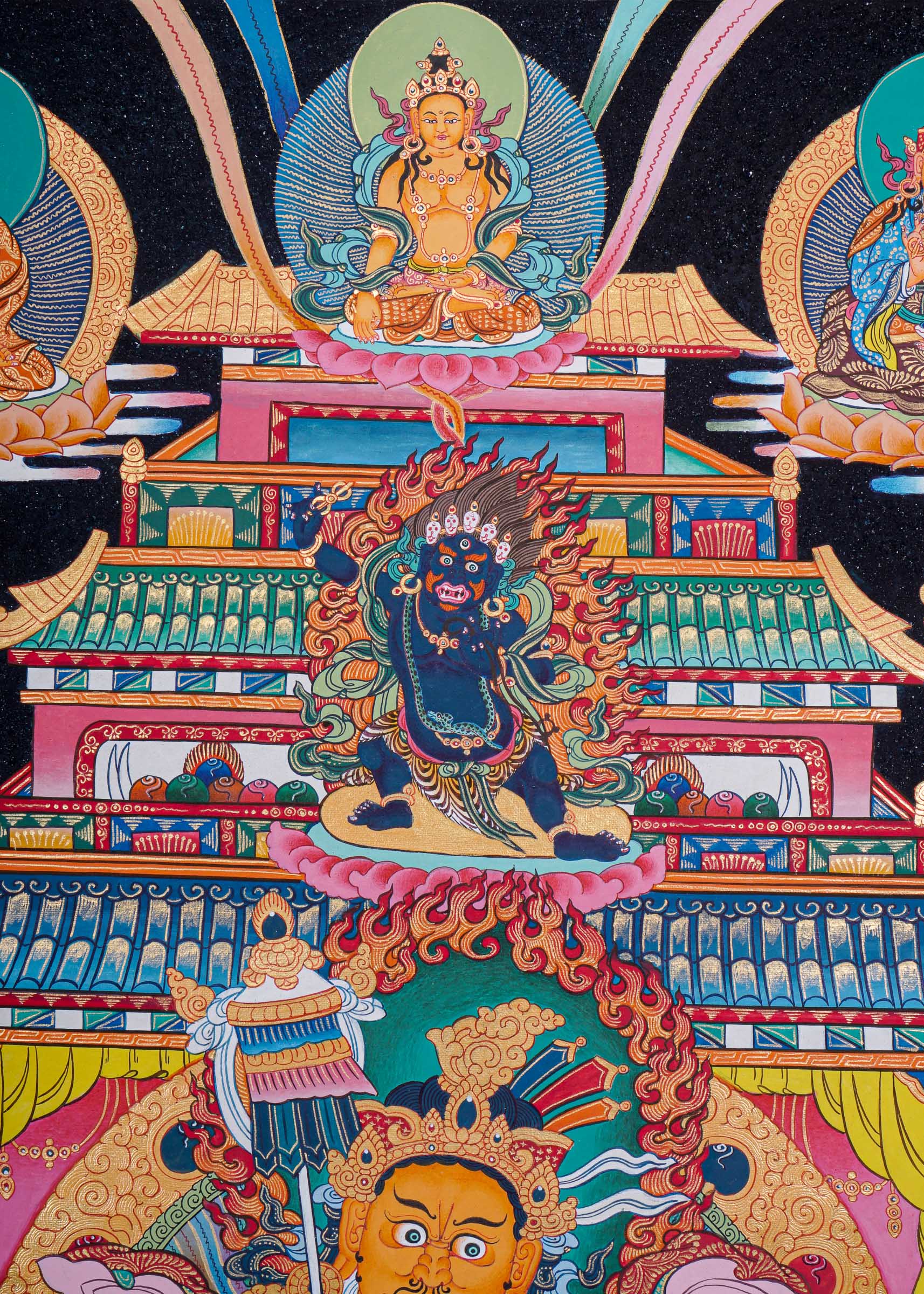 Zambala (Temple) Thangka Painting - Handpainted Art