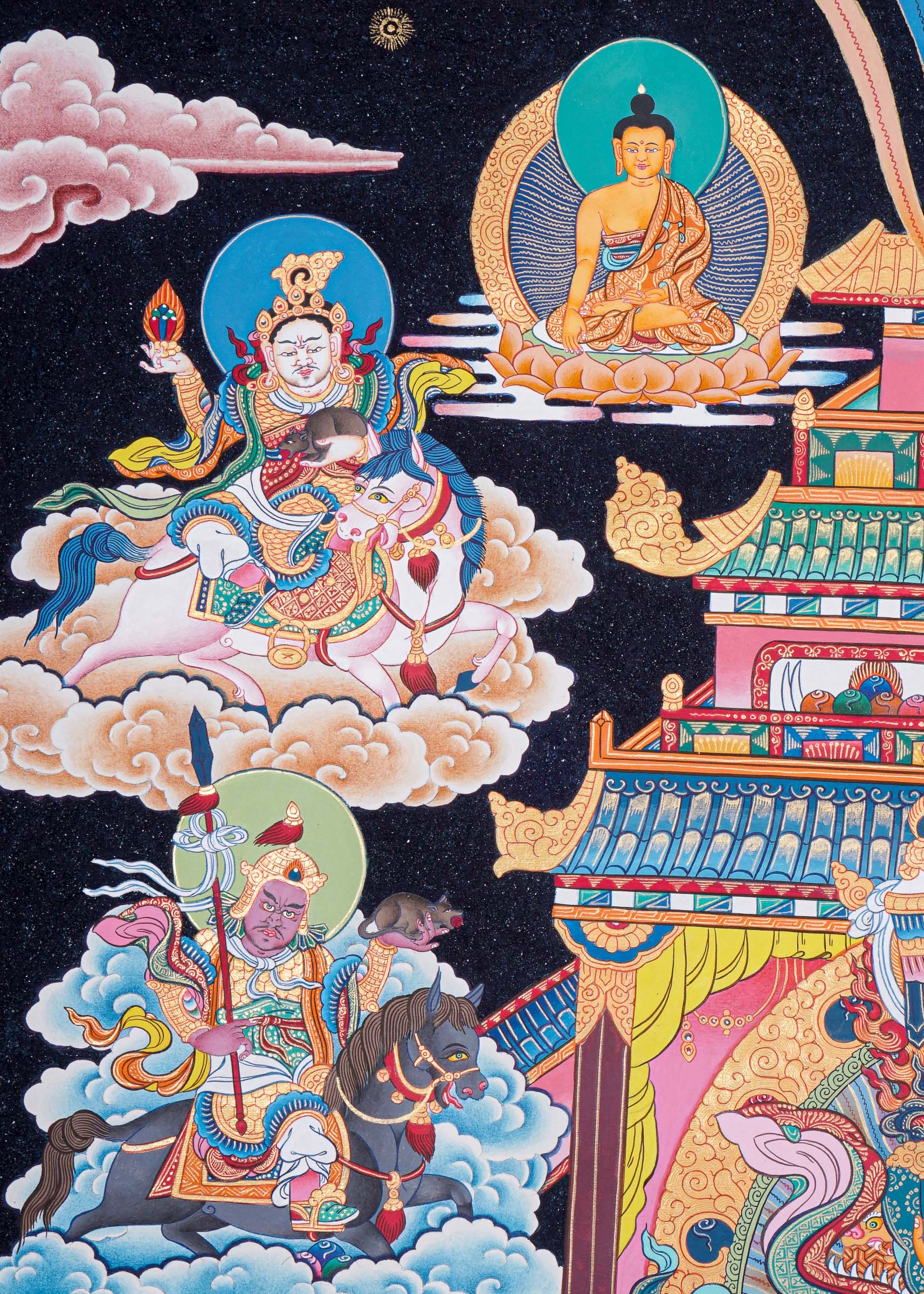 Zambala (Temple) Thangka Painting - Handpainted Art