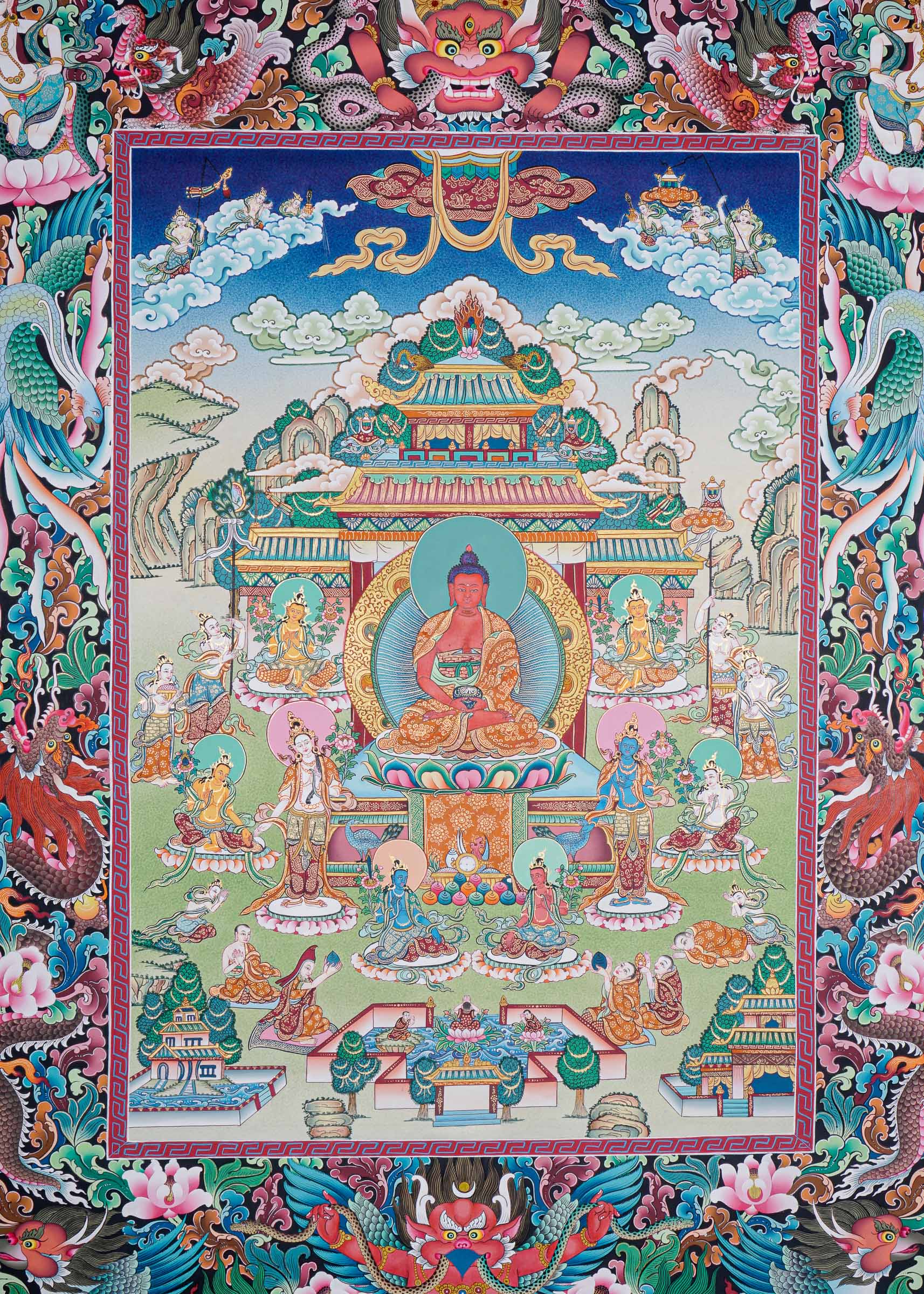 Amitabha Temple Thangka Painting