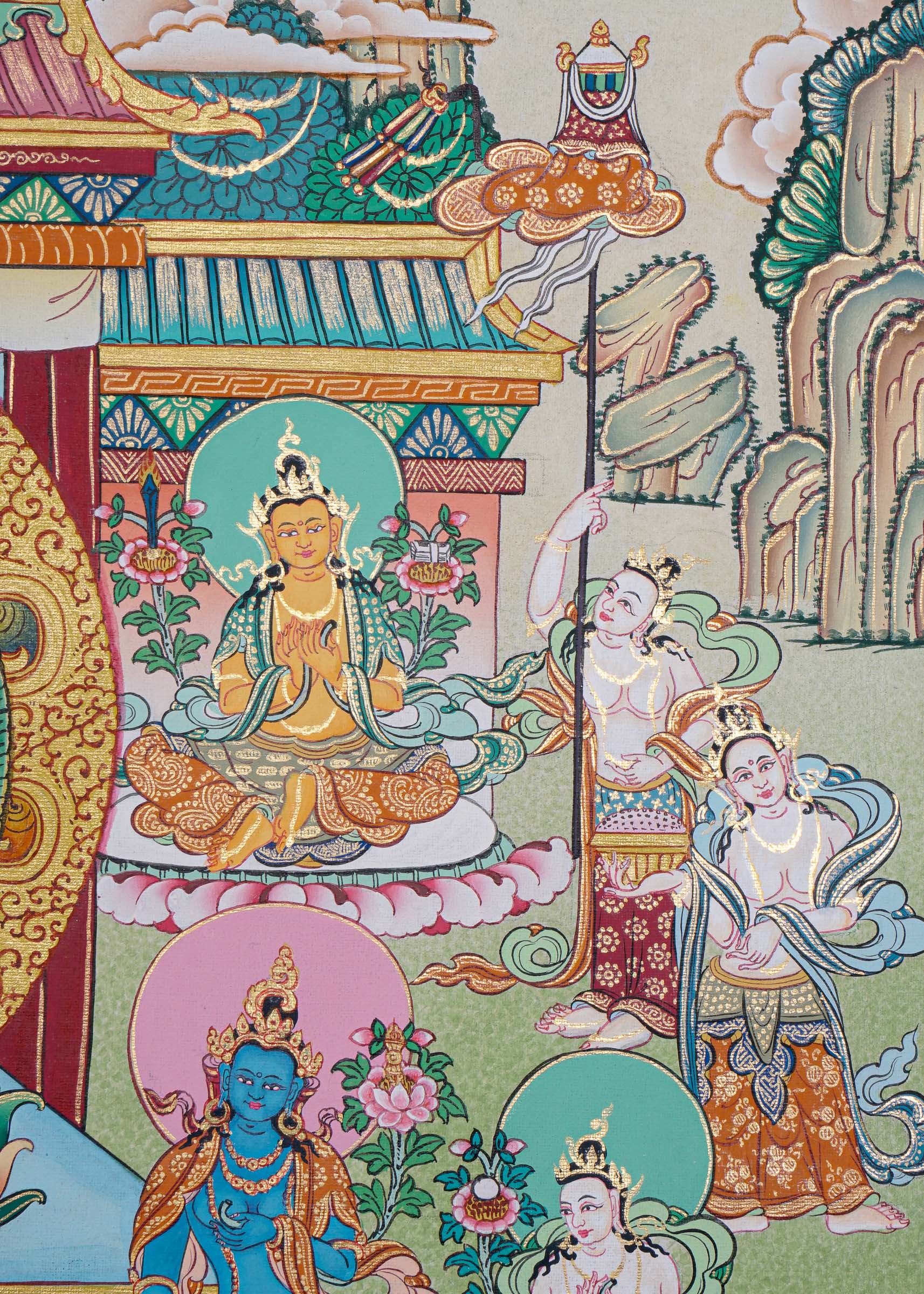 Amitabha Temple Thangka Painting