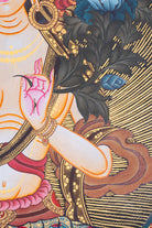 White Tara Thangka Painting - Handpainted Tibetan Art